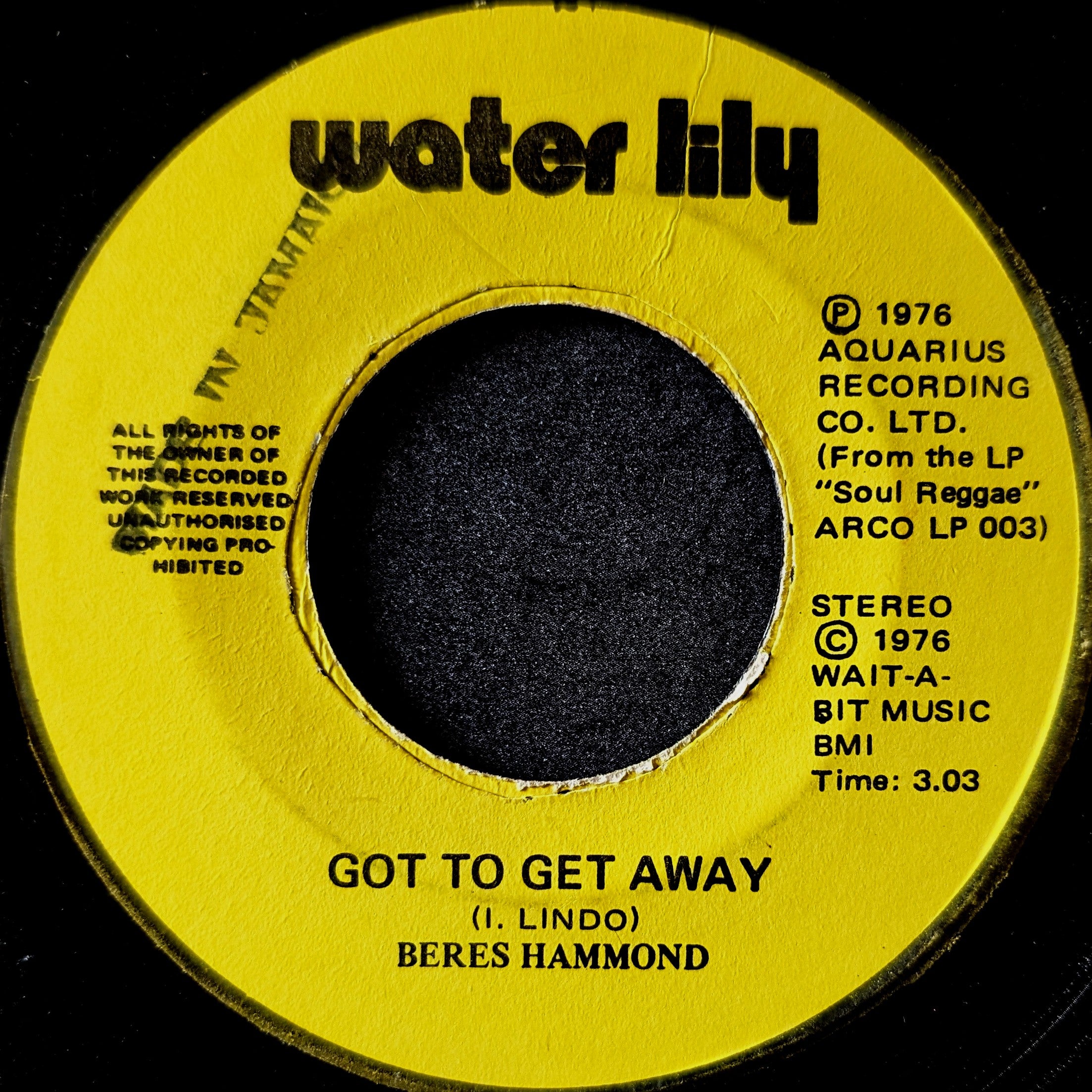 Beres Hammond - Got To Get Away / Smile | 7インチ Vinyl 45 RPM
