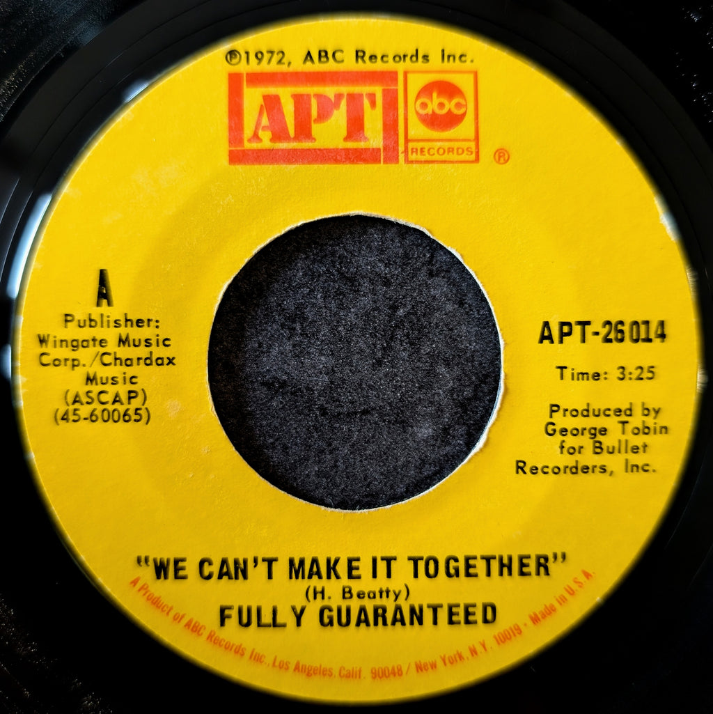 Fully guranteed-We can't make it together /Spinning around