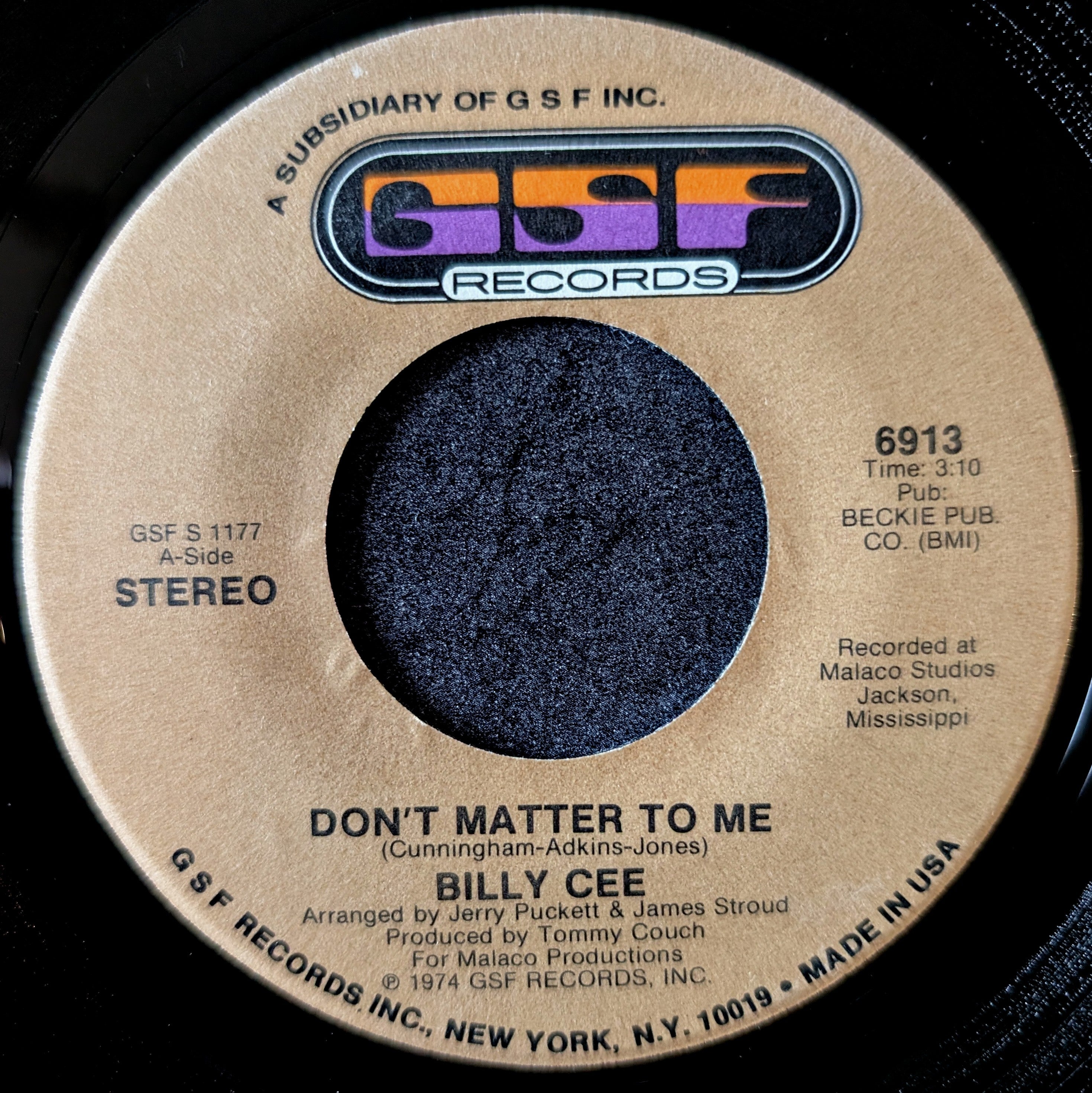 Billy Cee-Don't matter to me/I'm doing fine