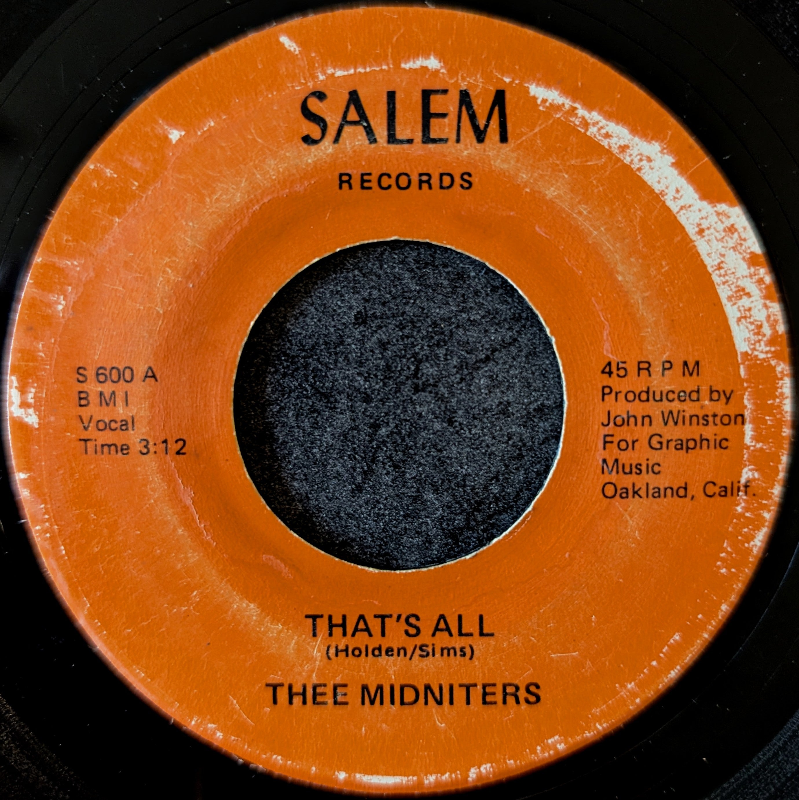 Thee Midniters-Yvonne Carrol-That's all/ Gee what a guy