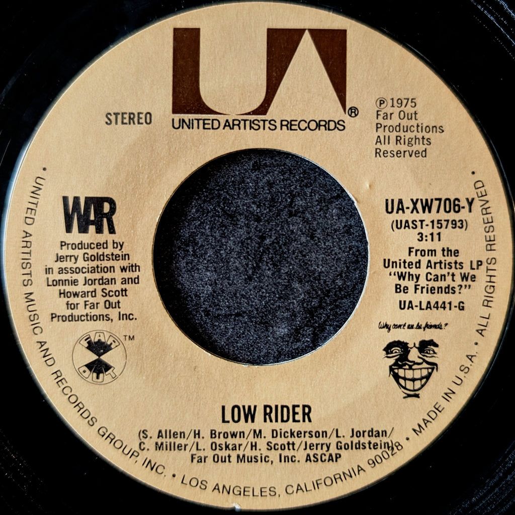 War Low Rider Singer War - Low rider / So 7インチ (1975 United Artists Records) | Lowrider Soul ...