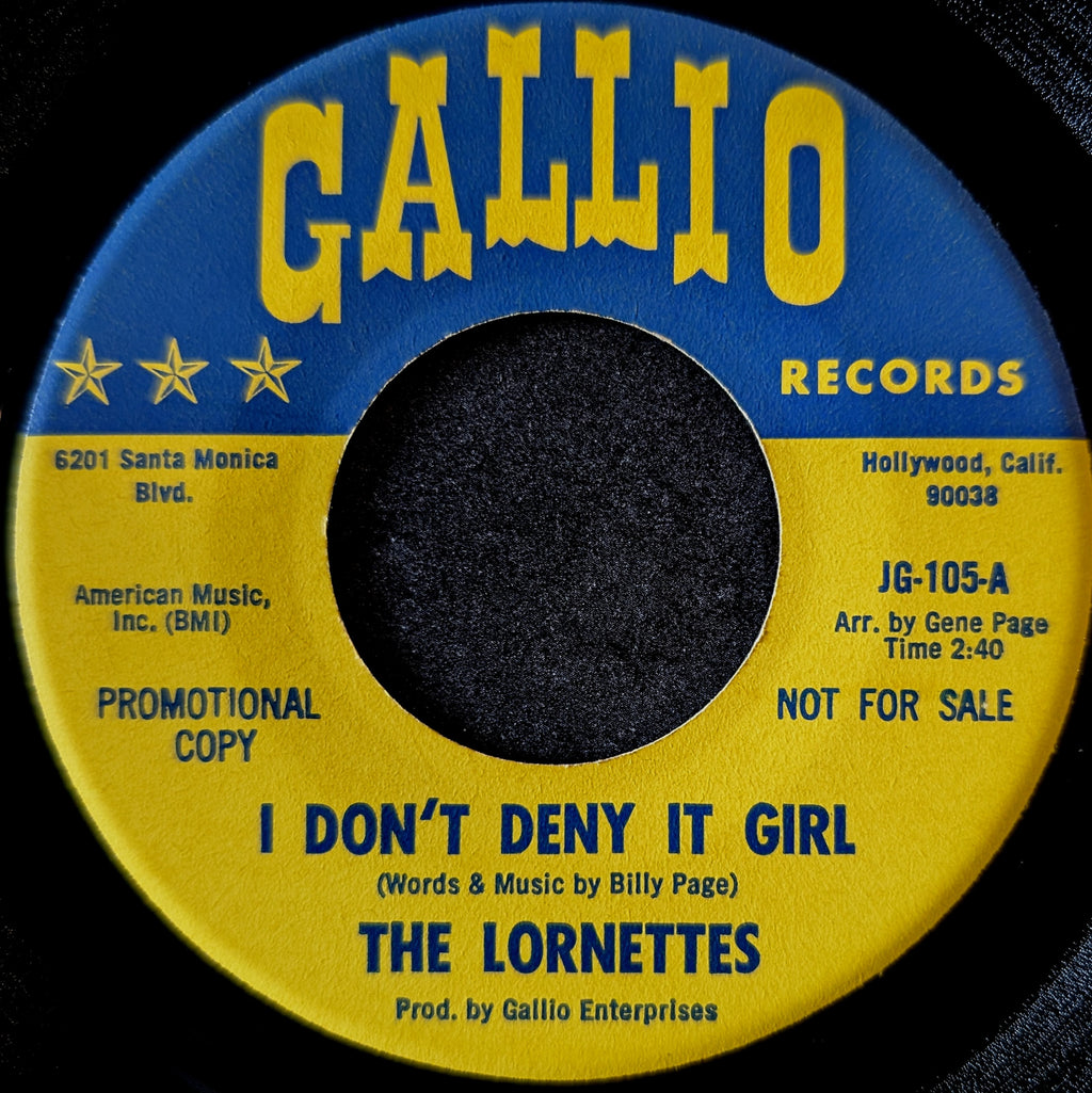 The Lornettes-I don't deny it girl/ Standing there all alone