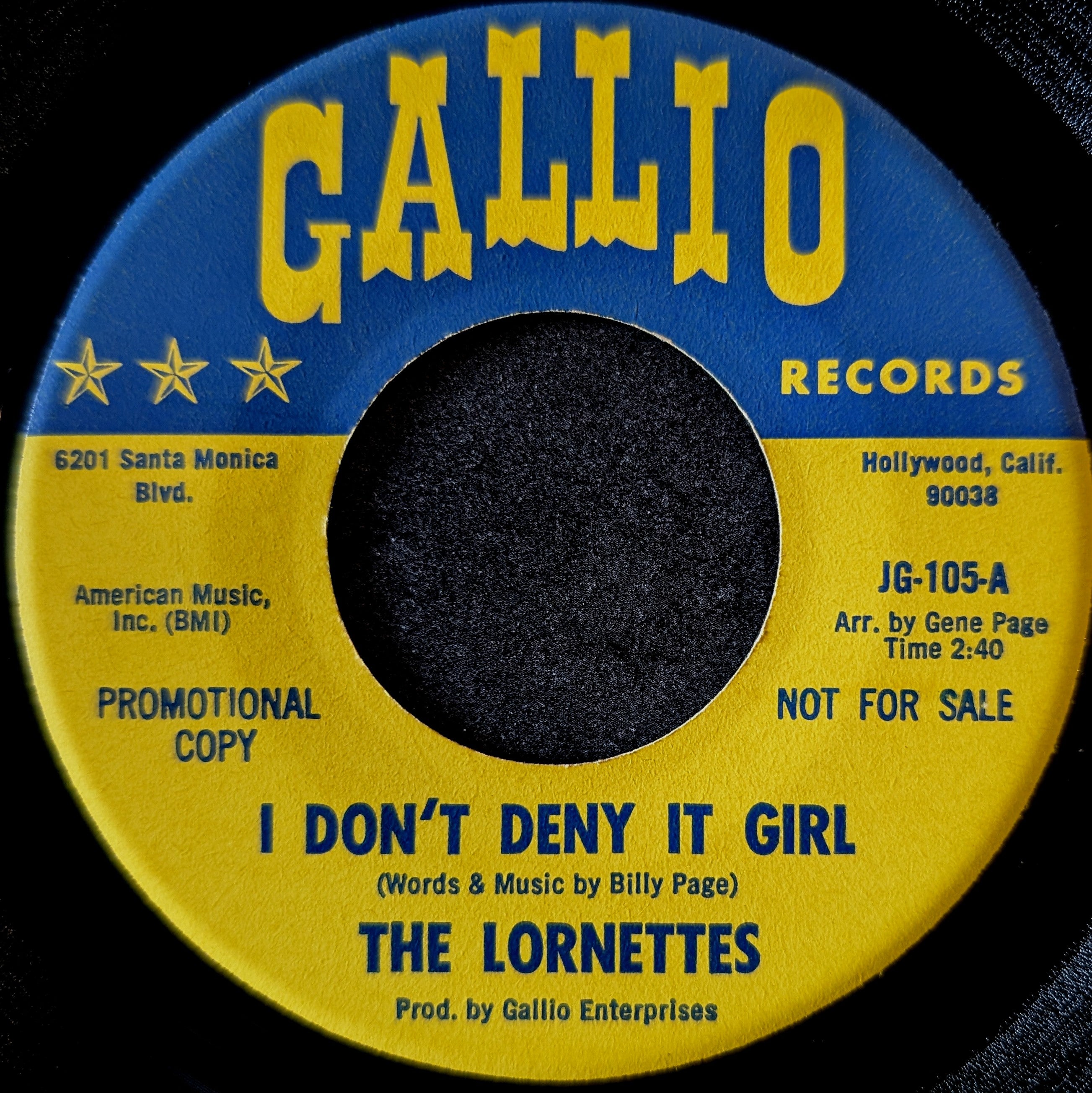 The Lornettes-I don't deny it girl/ Standing there all alone