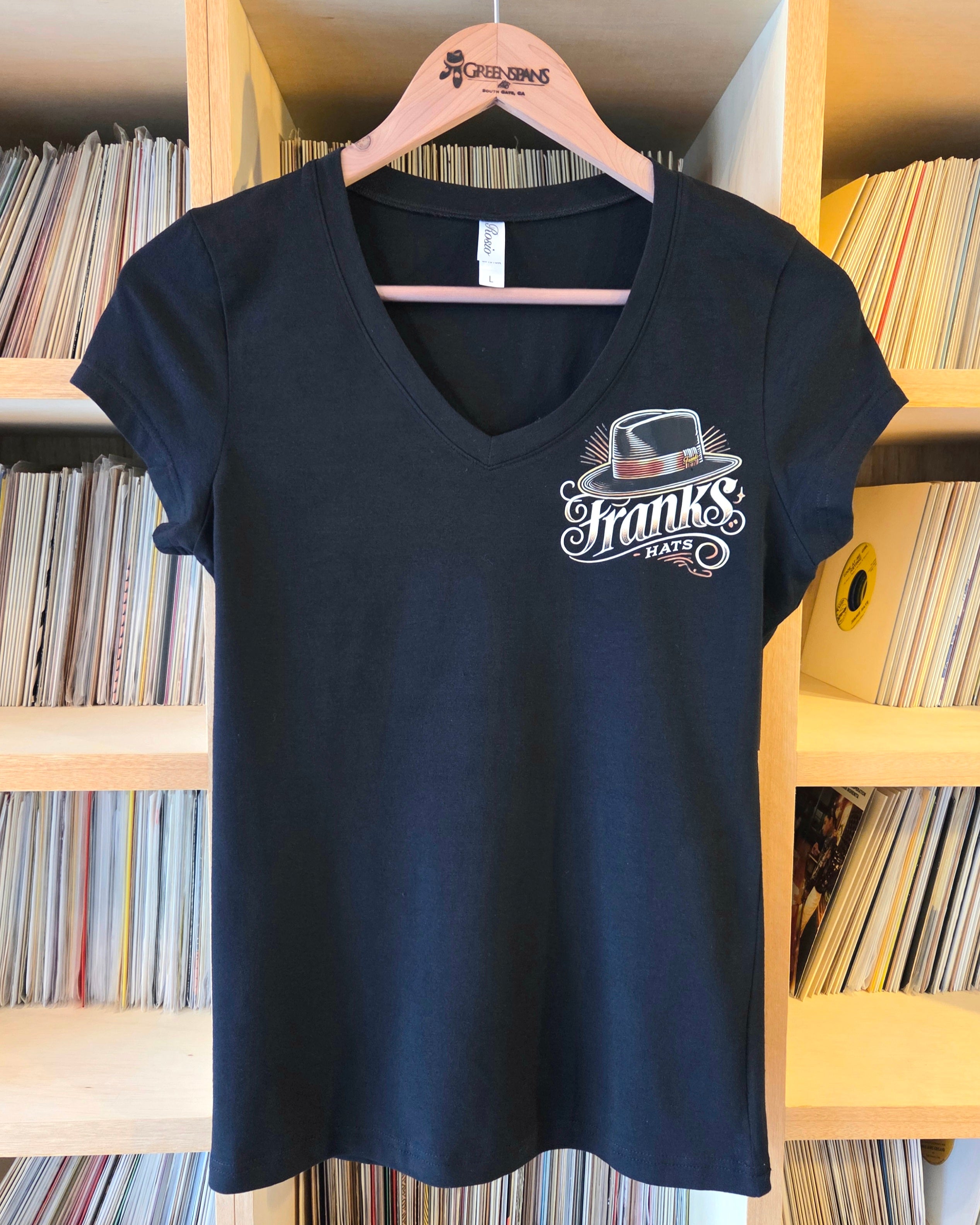 「FRANK'S HATS レディース Tシャツ 正面 ロゴプリント」
