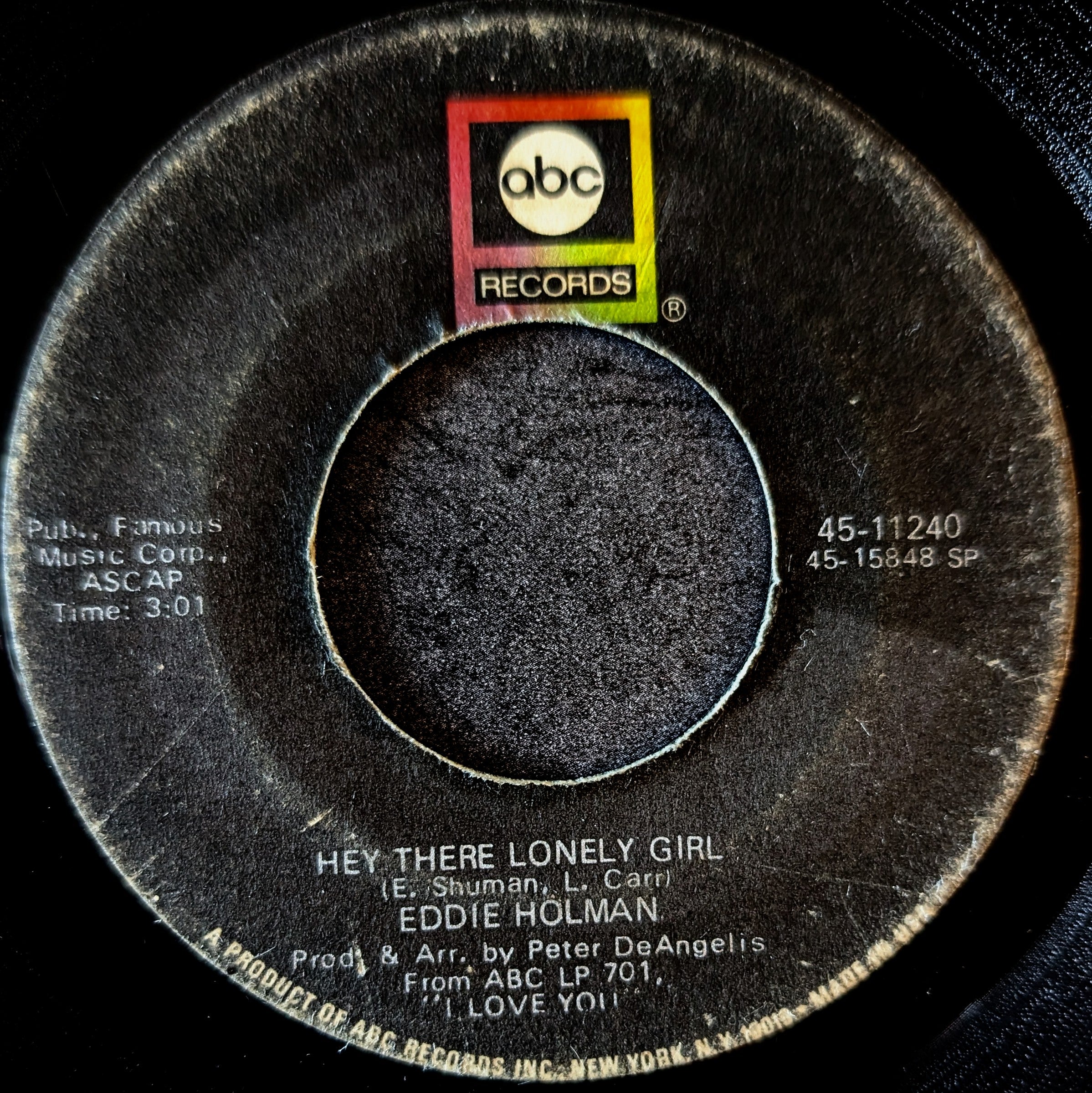 Eddie Holman-Hey There lonely girl/It's all in the game