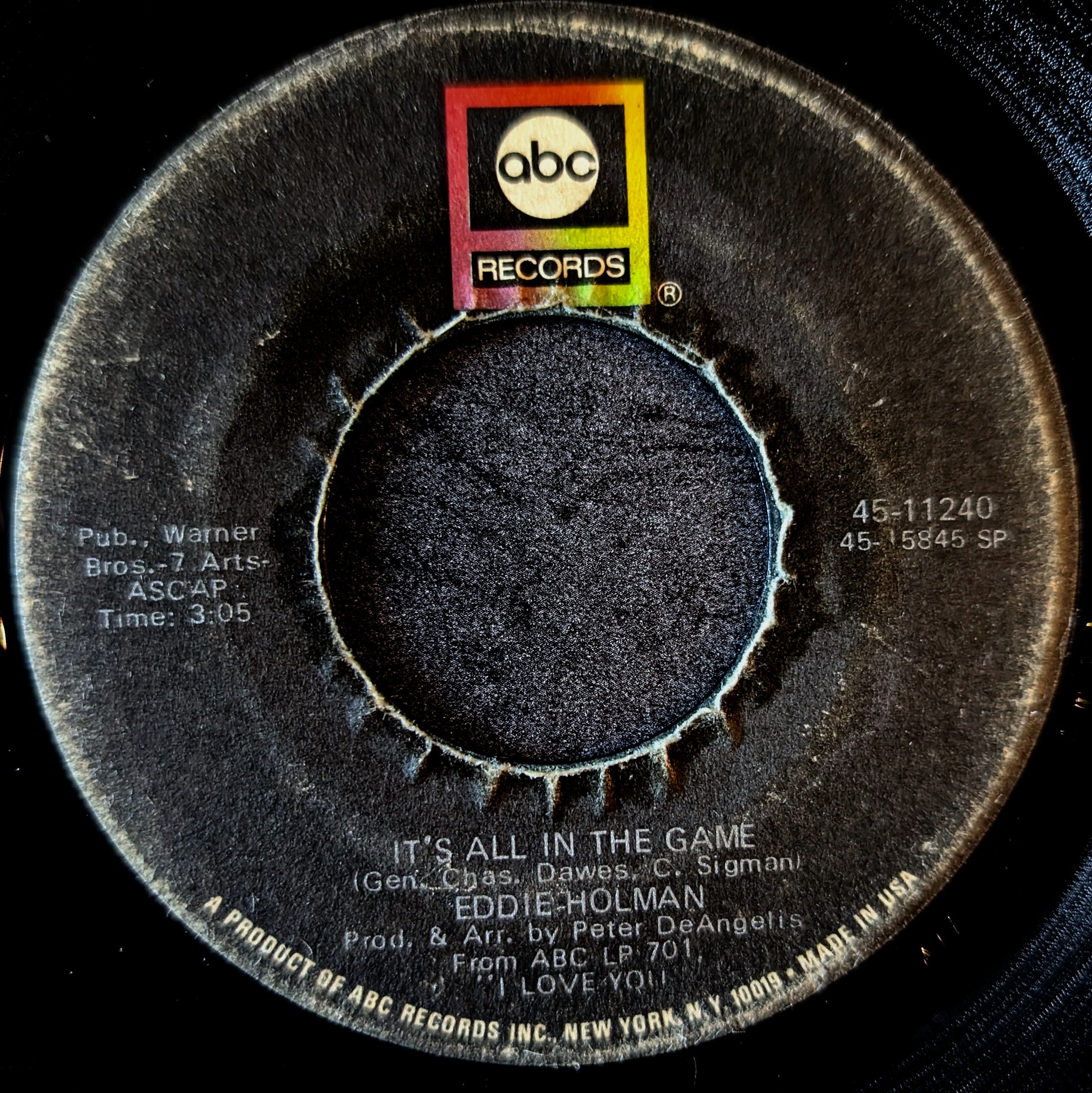 Eddie Holman-Hey There lonely girl/It's all in the game