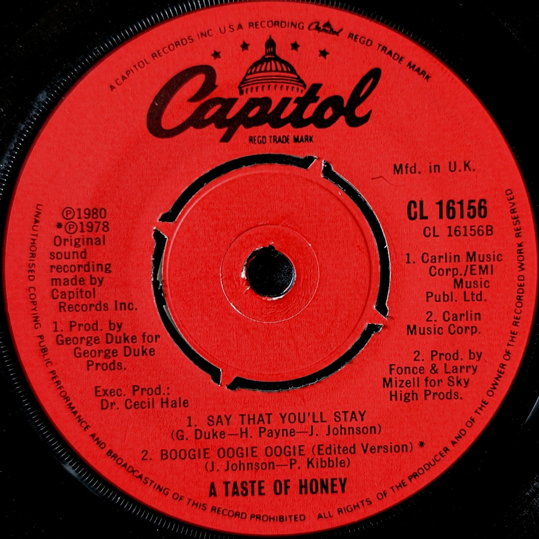 A taste of honey-Rescue me/Say that you'll stay/Boogie Oogie Oogie(Edited Version)