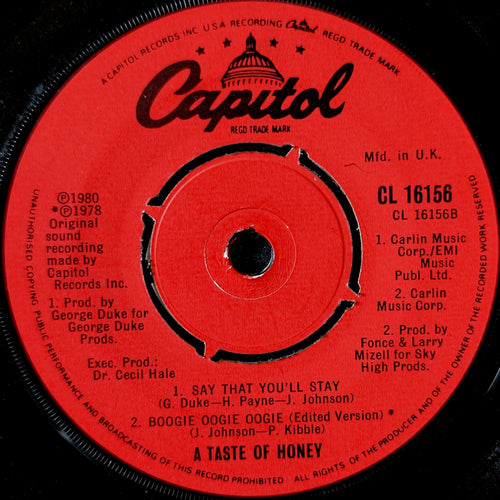 A Taste of Honey - Rescue Me / Say That You'll Stay / Boogie Oogie Oogie (Edited Version)
