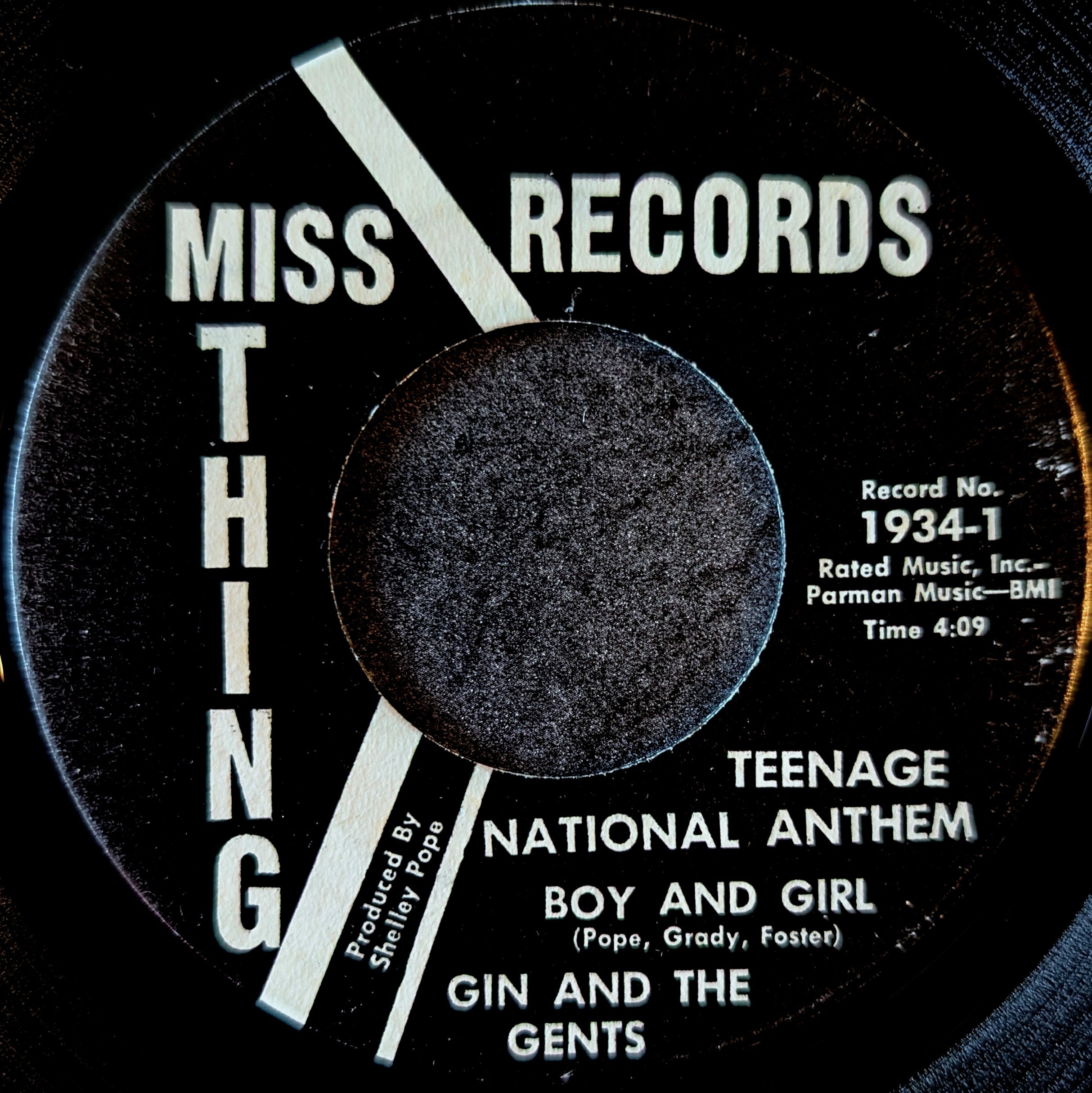 Gin and The Gents - Teenage National Anthem Boy and Girl / Dream for Sale