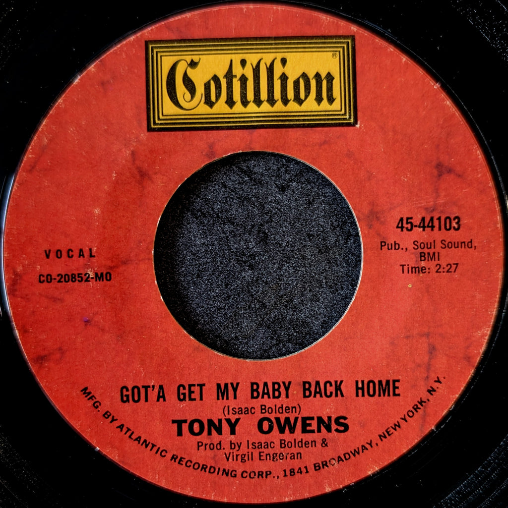 Tony Owens - Confessin' a feeling / Gotta get my baby back home