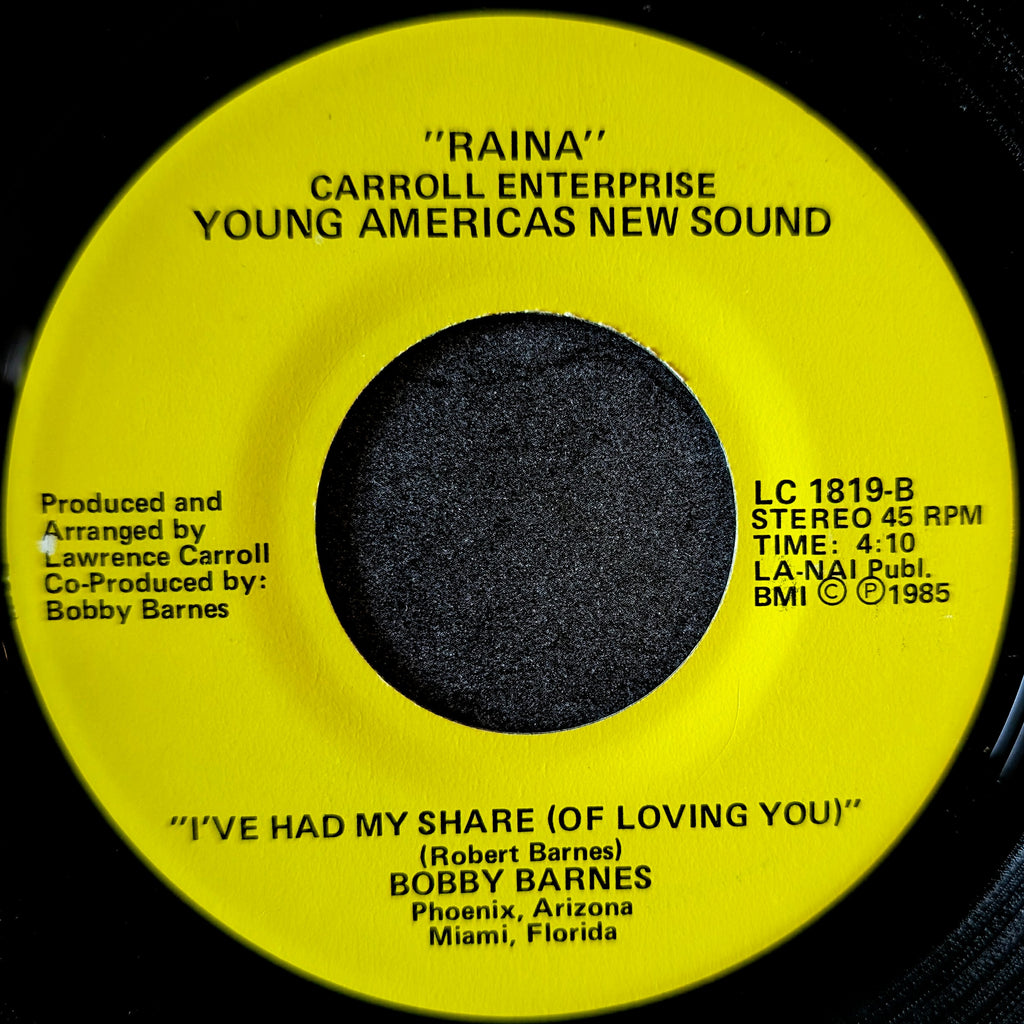 Bobby Barnes-I am at the crossroads/ I've had my share(of loving you)