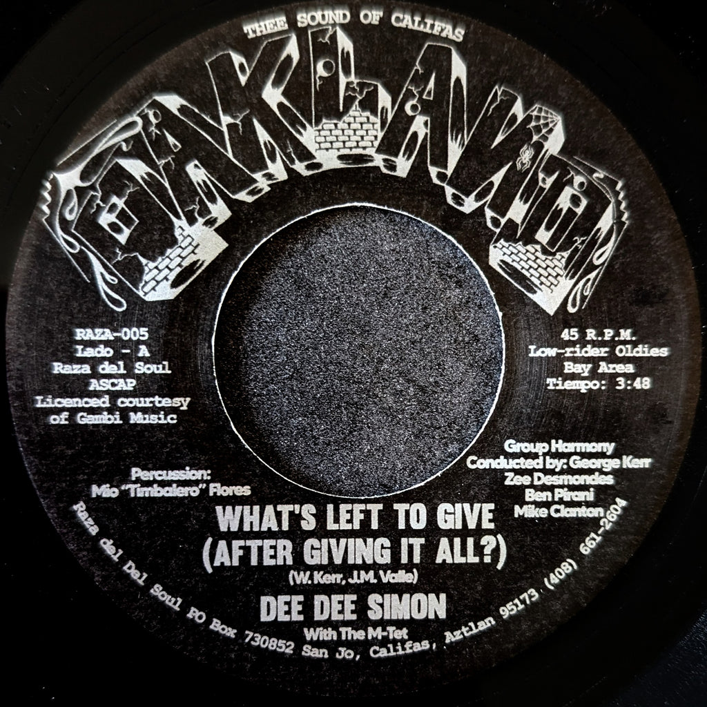 Dee Dee Simon-What's left to give(After giving it all?)/What's left to give(After giving it all?)Part 2