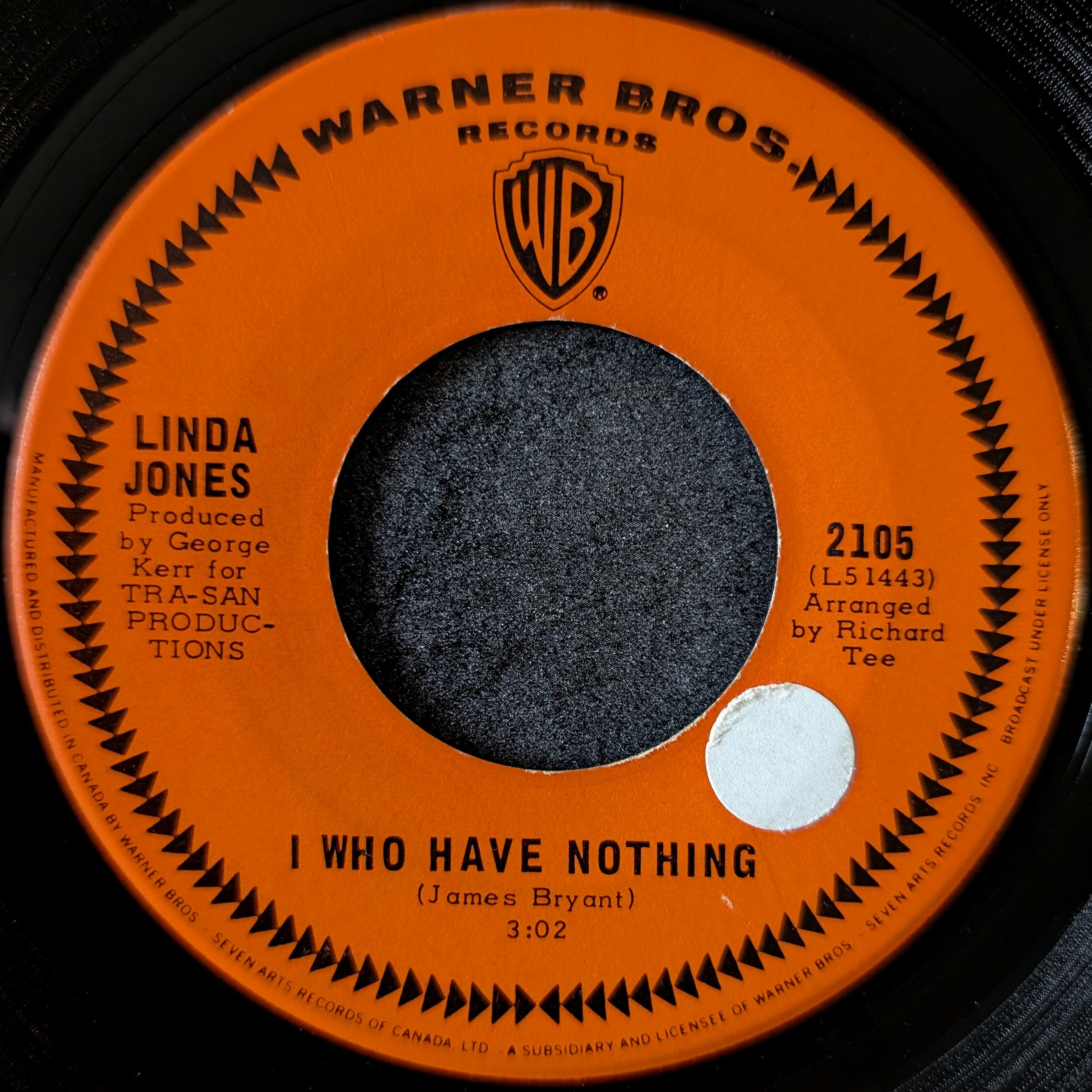 Linda Jones-It won't take much (to bring me back)/I who have nothing