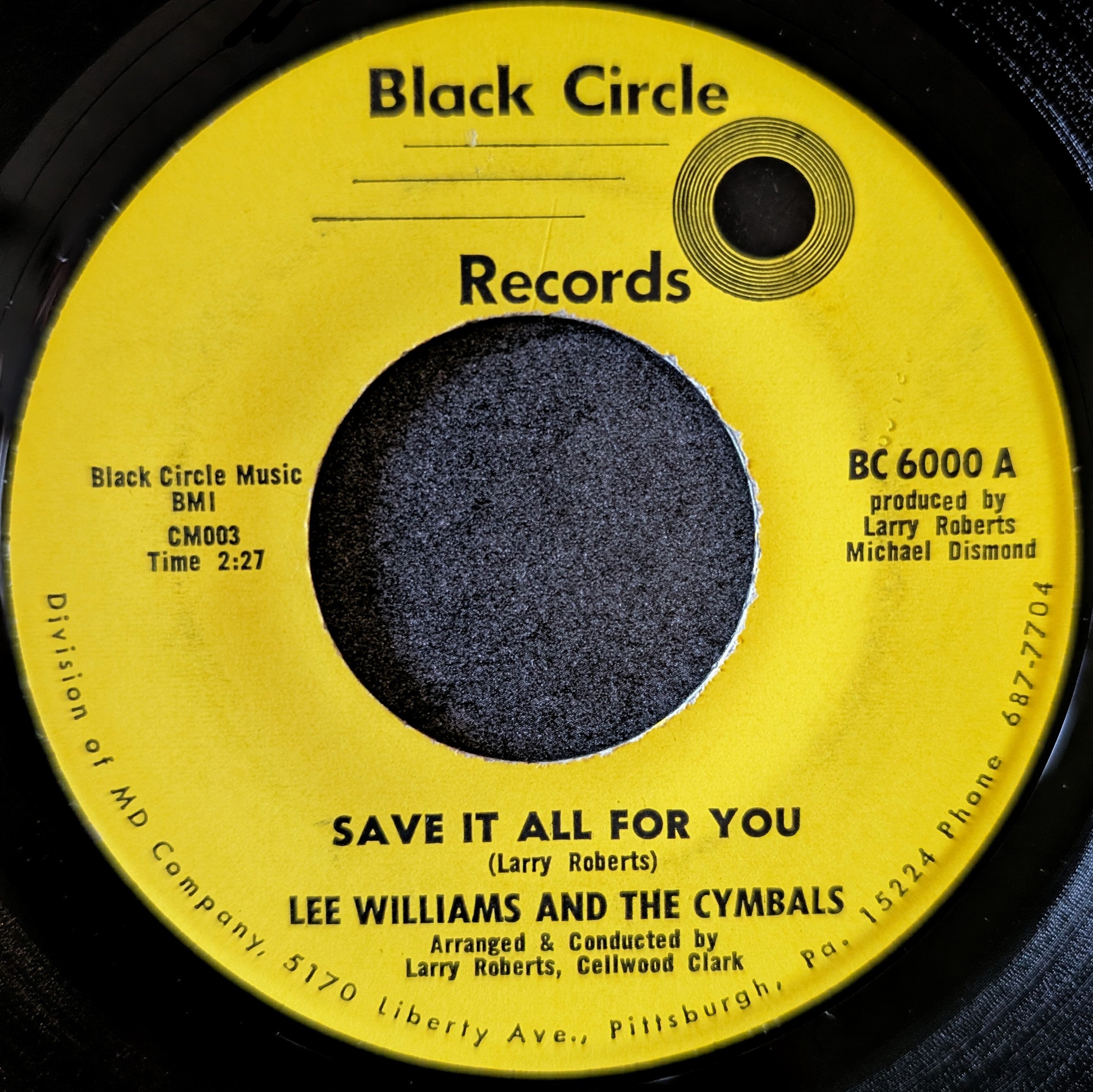 Lee Williams and The Cymbals - Save It All For You / I Can Make Mistakes Too