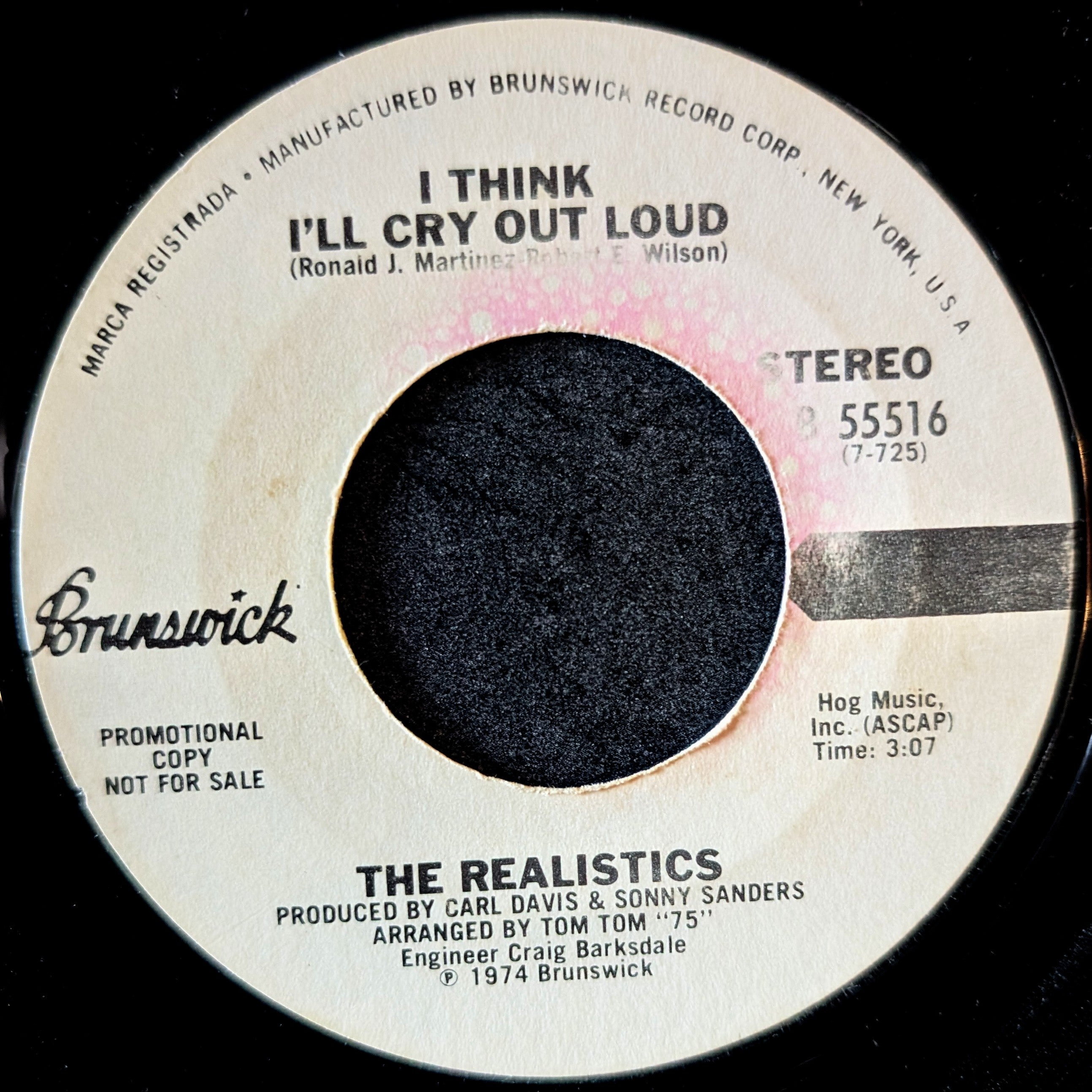 The Realistics-I think I'll cry out loud/I think I'll cry out loud