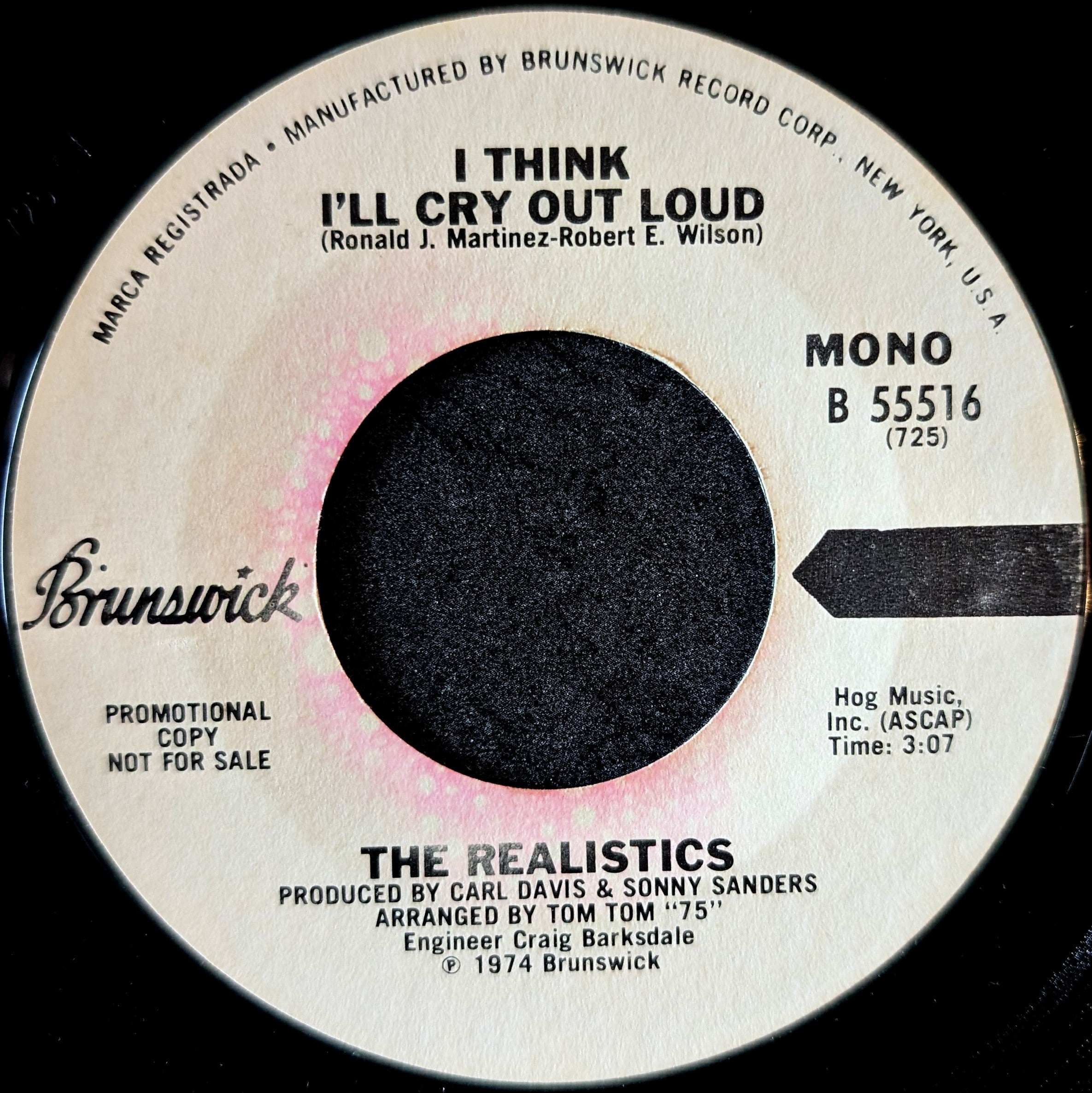 The Realistics-I think I'll cry out loud/I think I'll cry out loud