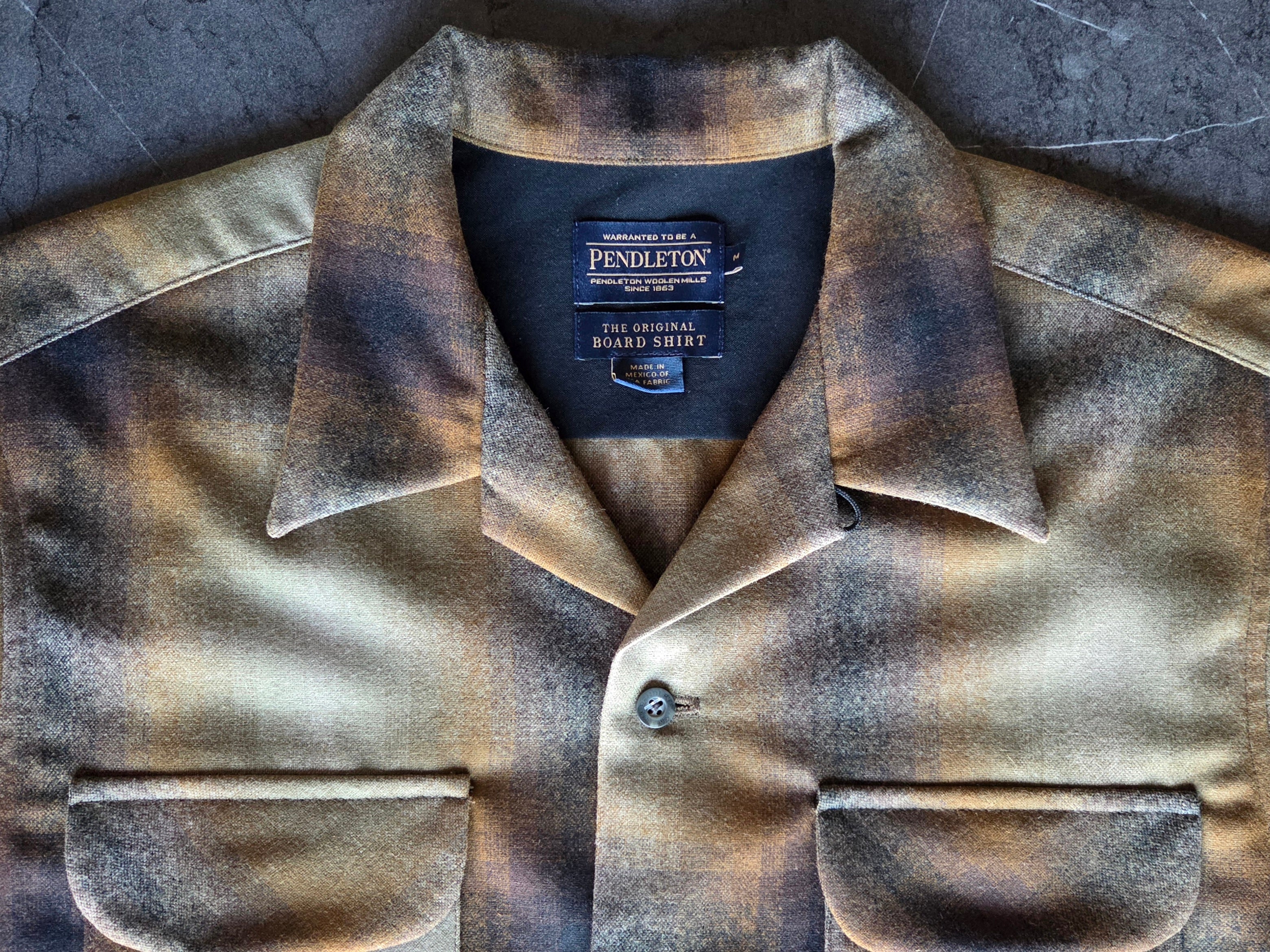 Pendleton Board Shirt Brown Olive Ombre
