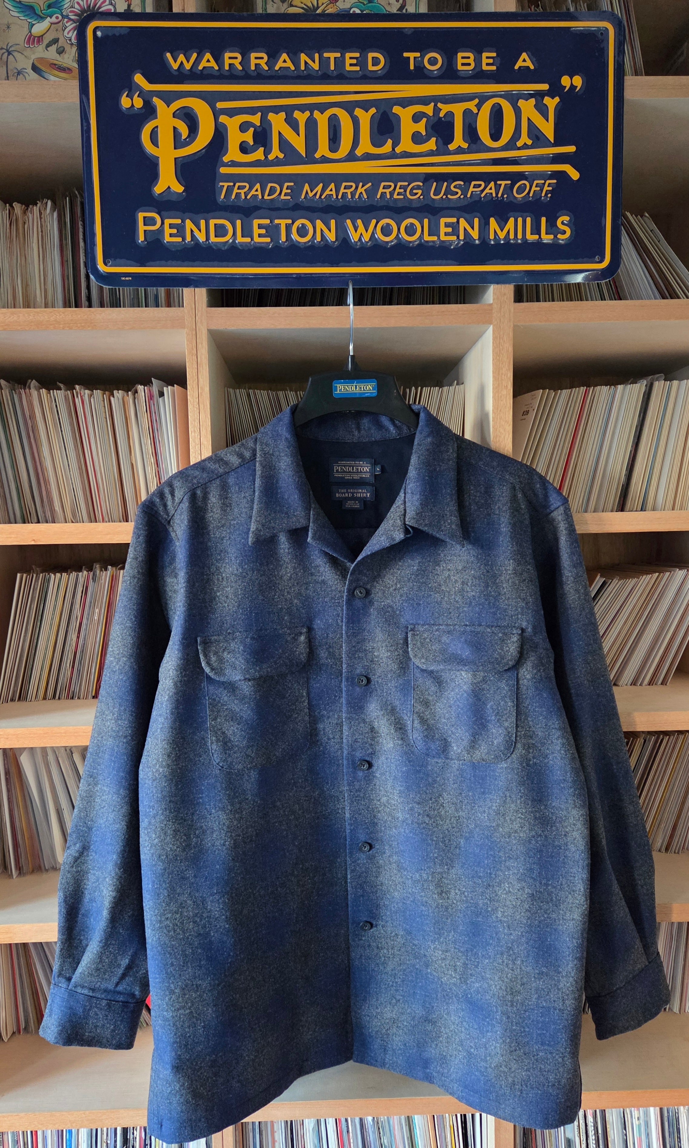 Pendleton Board Shirt Navy Oxford Mix Ombre
