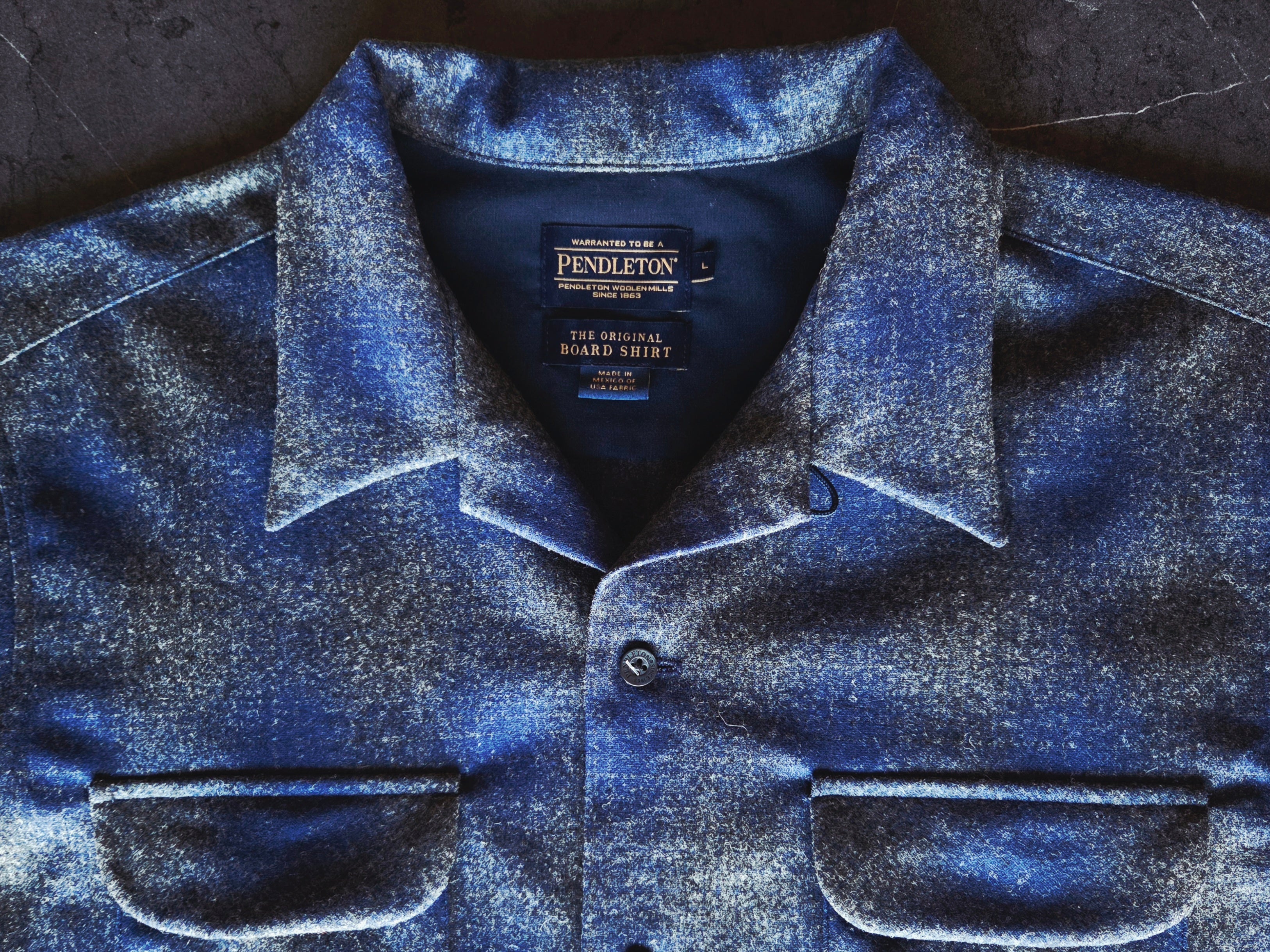 Pendleton Board Shirt Navy Oxford Mix Ombre