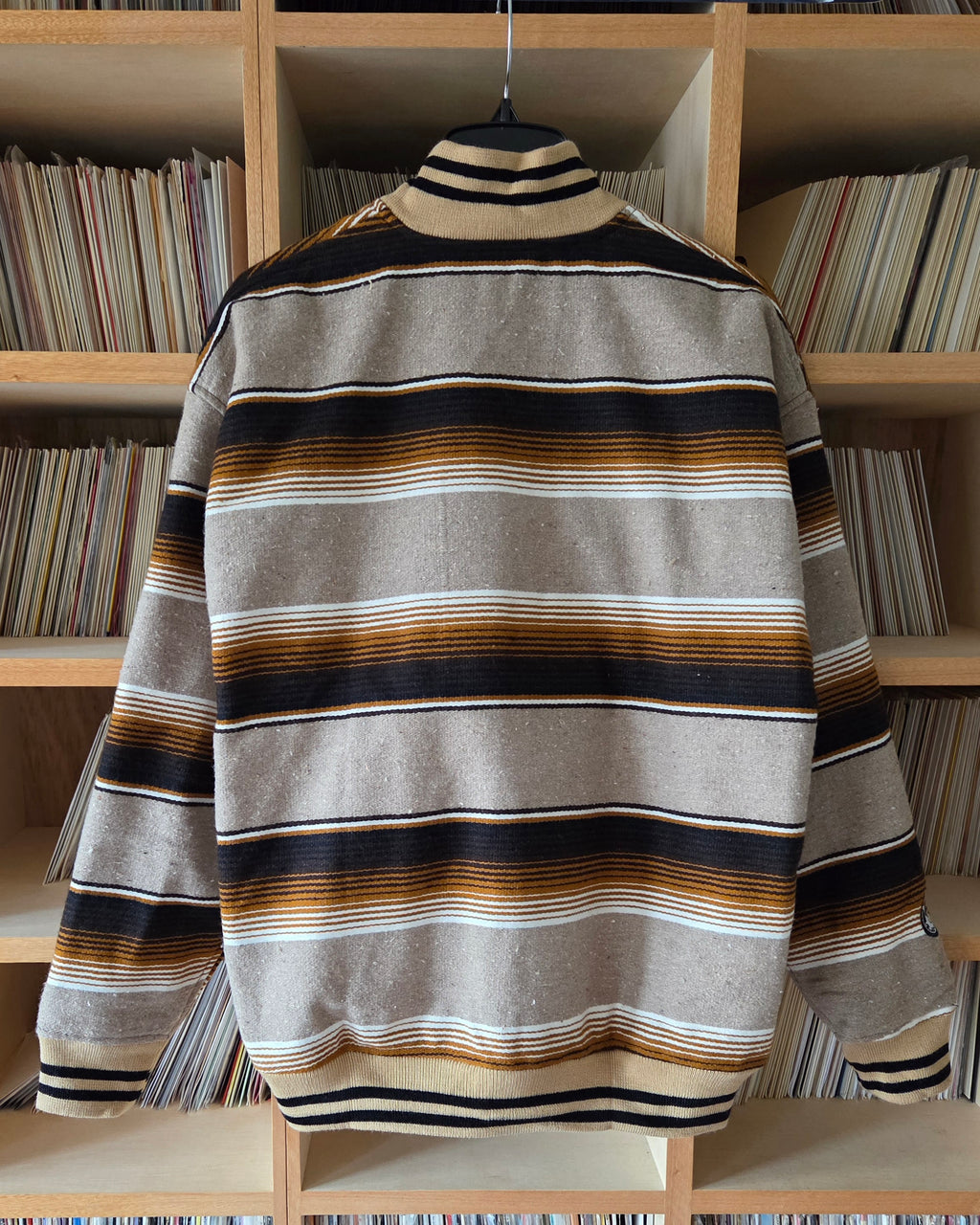 "Rockin Chicano" Sarape Bomber Jacket-Brown & Beige