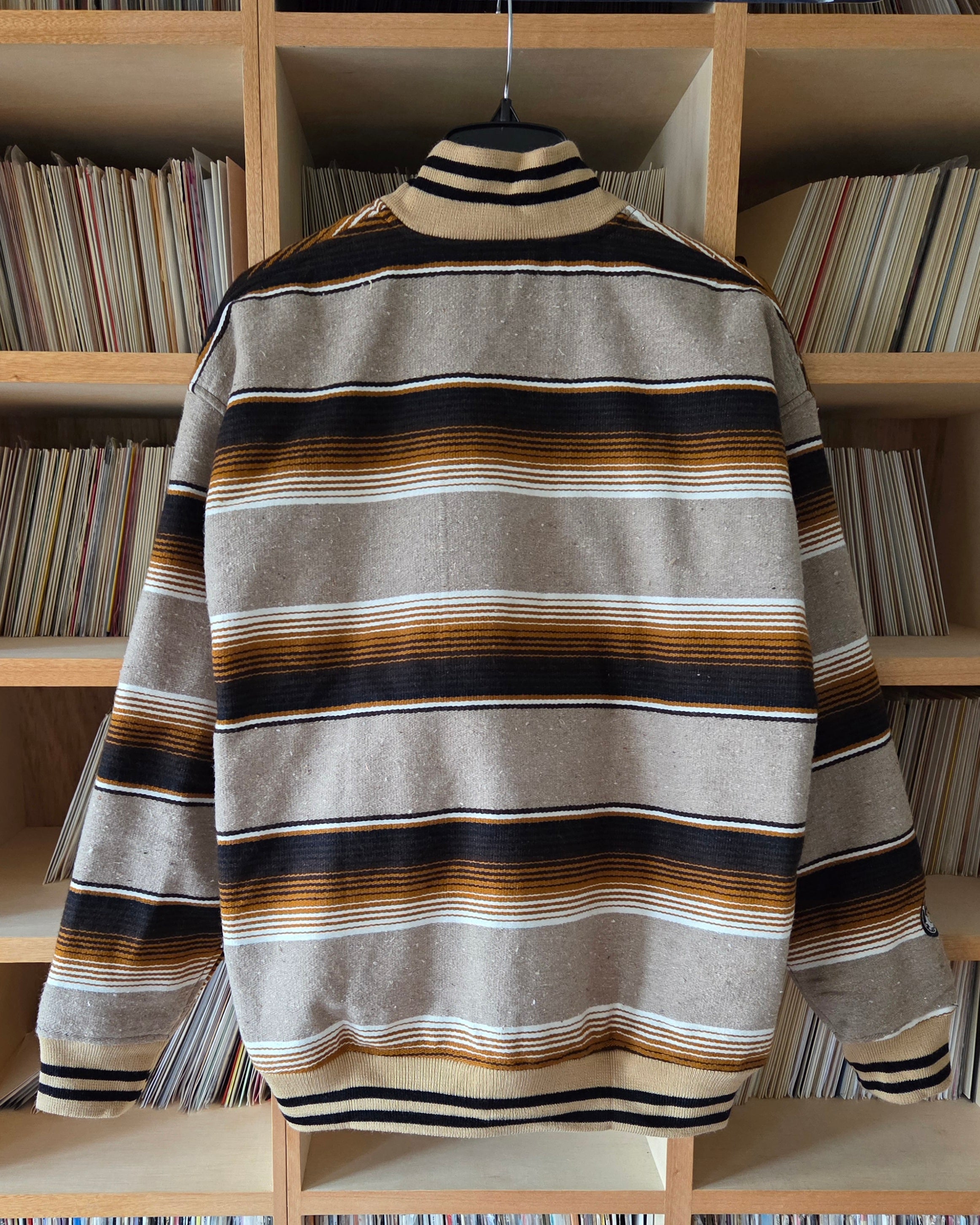 "Rockin Chicano" Sarape Bomber Jacket-Brown & Beige