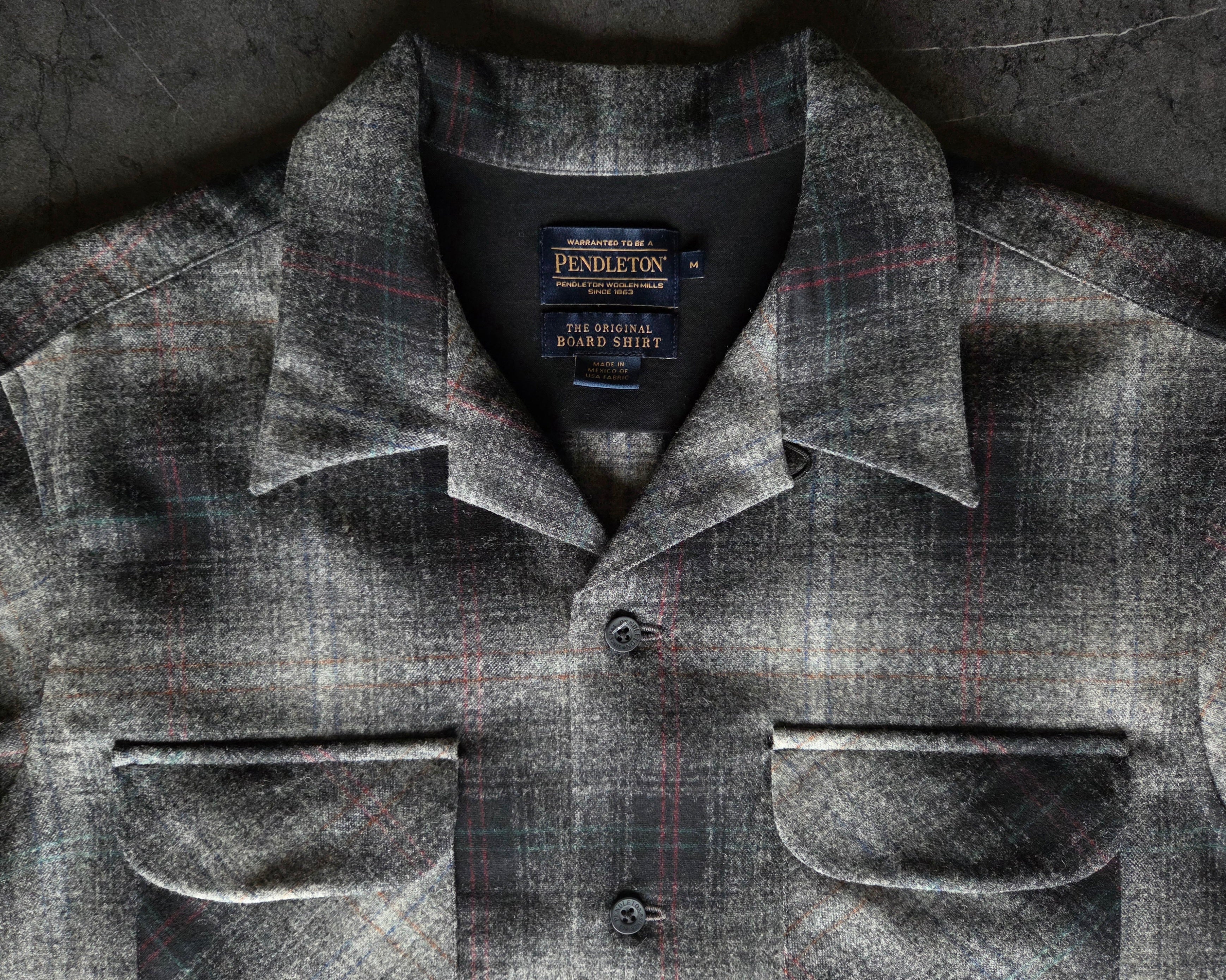 Pendleton Fall 2025 Wool Board Shirt Grey Mix Multi Plaid 1997 Throwback