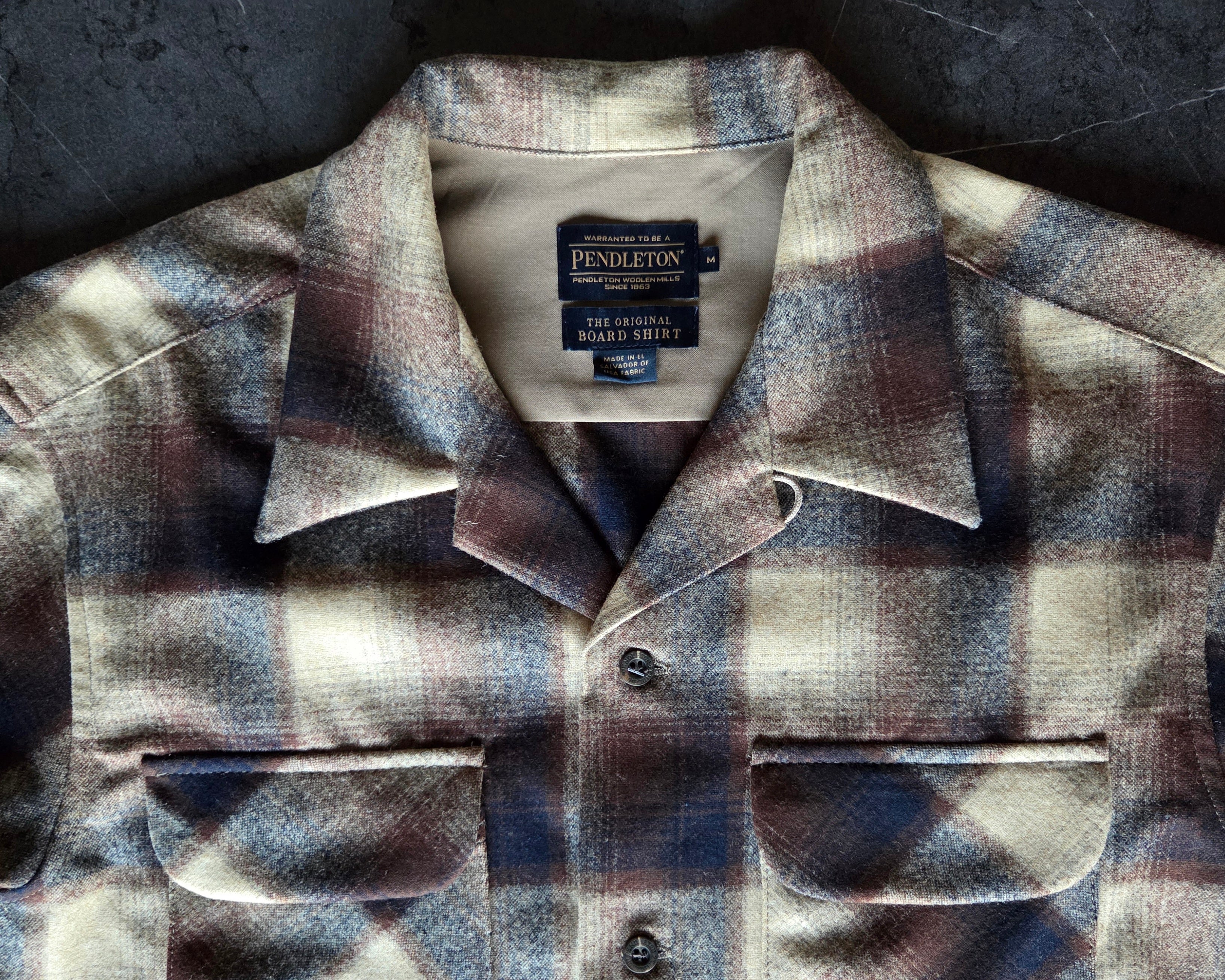 Pendleton Fall 2023 Wool Board Shirt Brown Navy Ombre 1981 Throwback