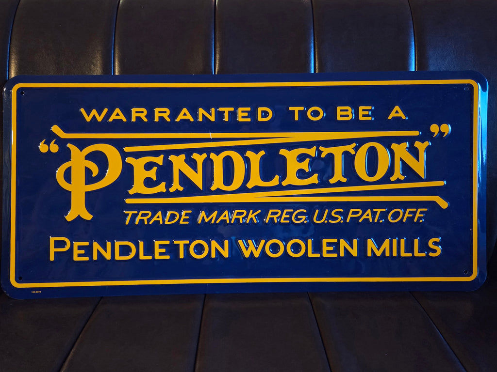 Pendleton Vintage Logo Stamped Metal Wall Sign