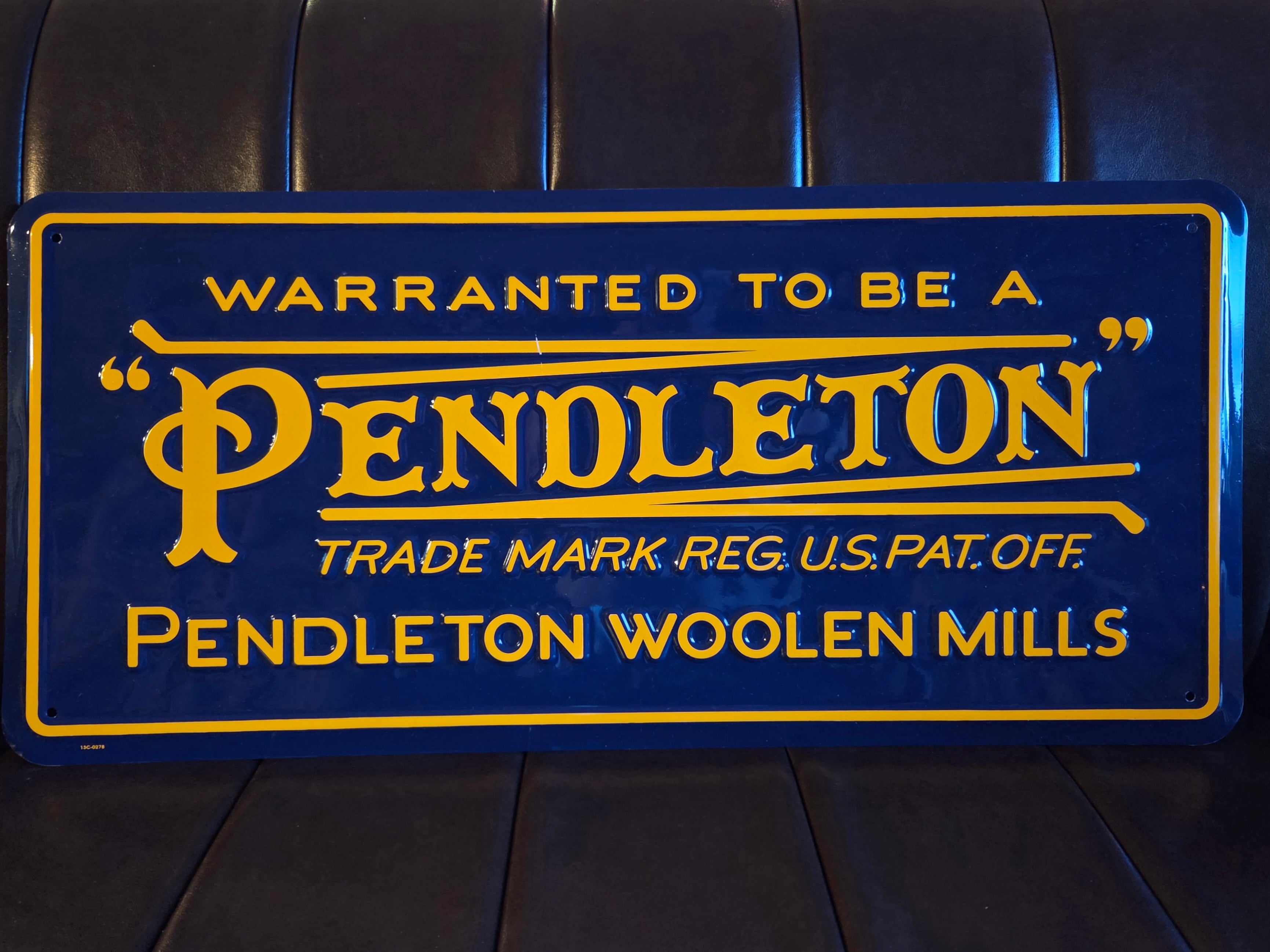 Pendleton Vintage Logo Stamped Metal Wall Sign