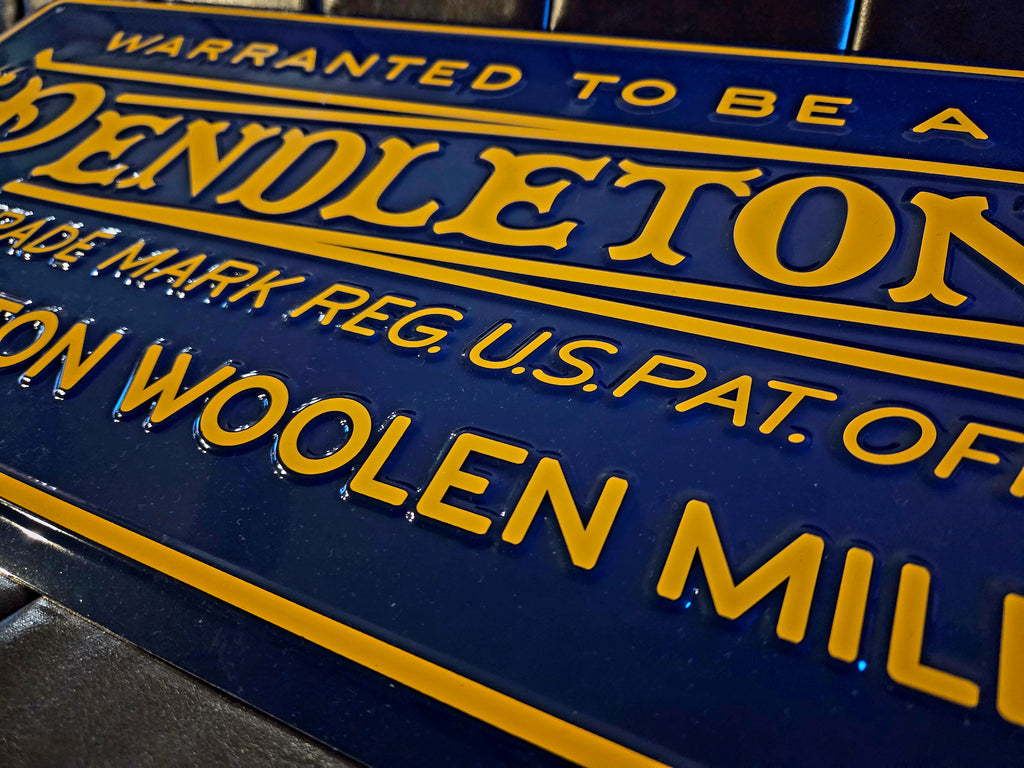 Pendleton Vintage Logo Stamped Metal Wall Sign