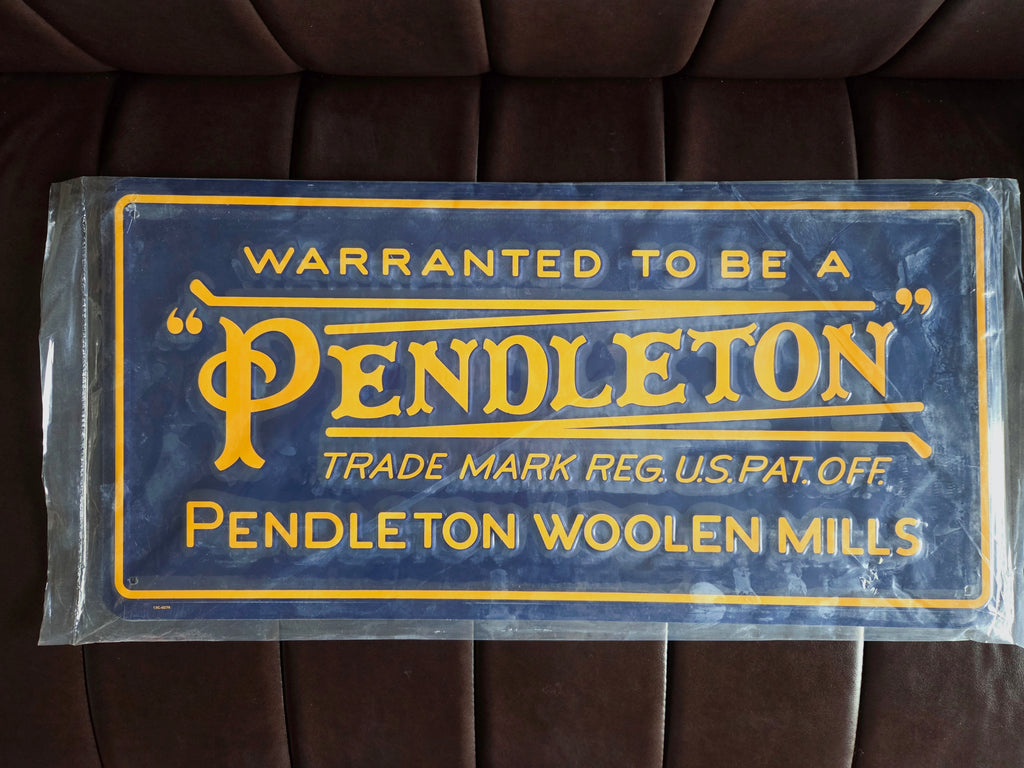 Pendleton Vintage Logo Stamped Metal Wall Sign