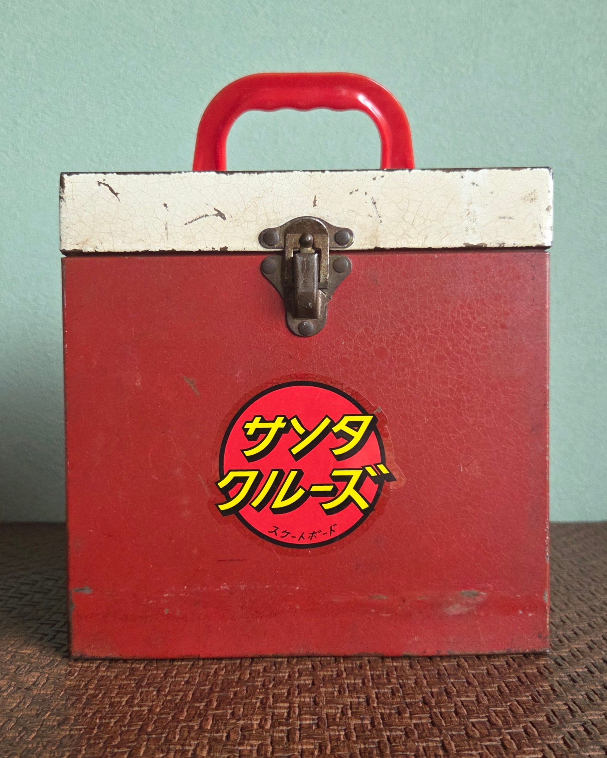 Vintage 45RPM Record Strage Metal Box 2-Tone