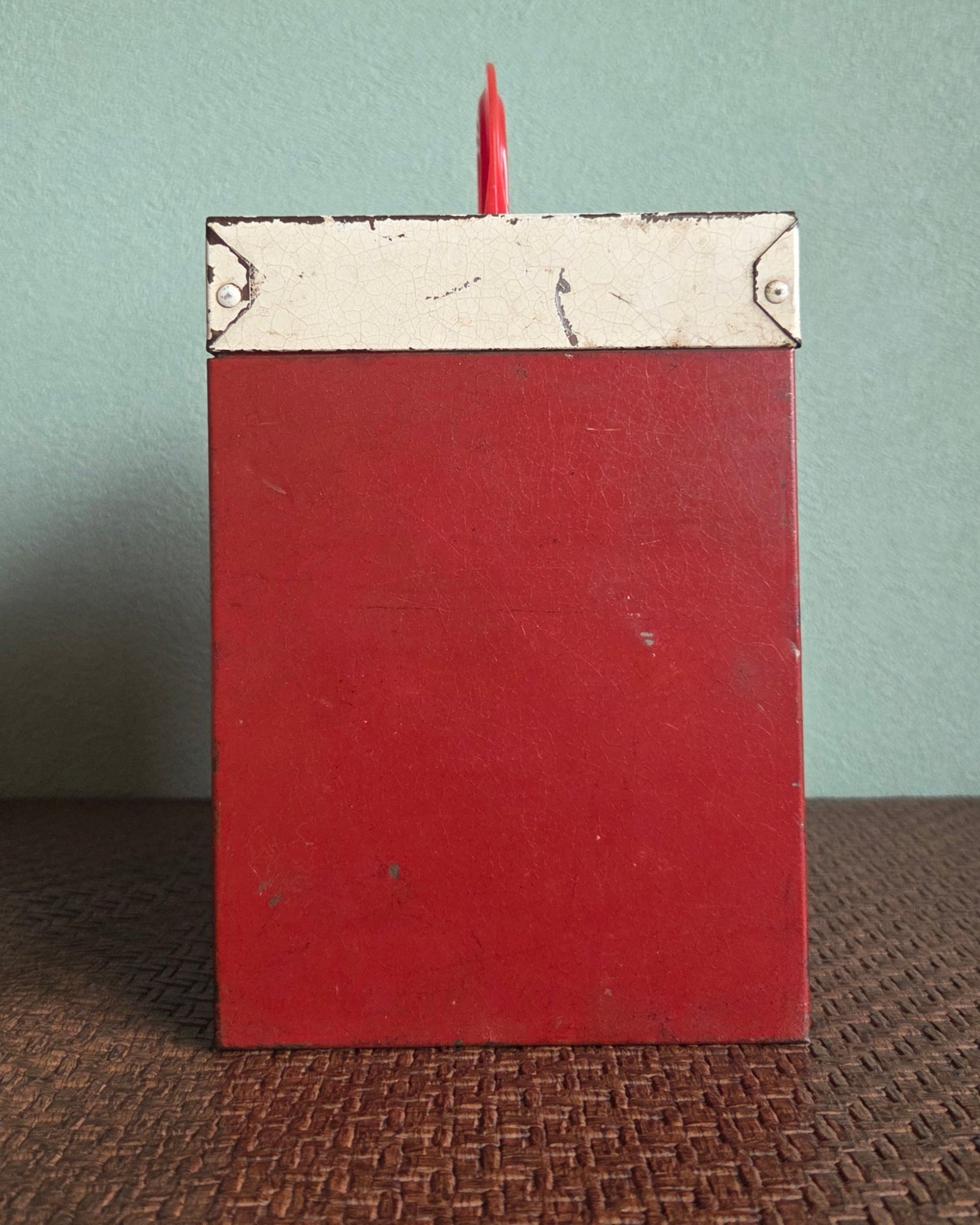 Vintage 45RPM Record Strage Metal Box 2-Tone