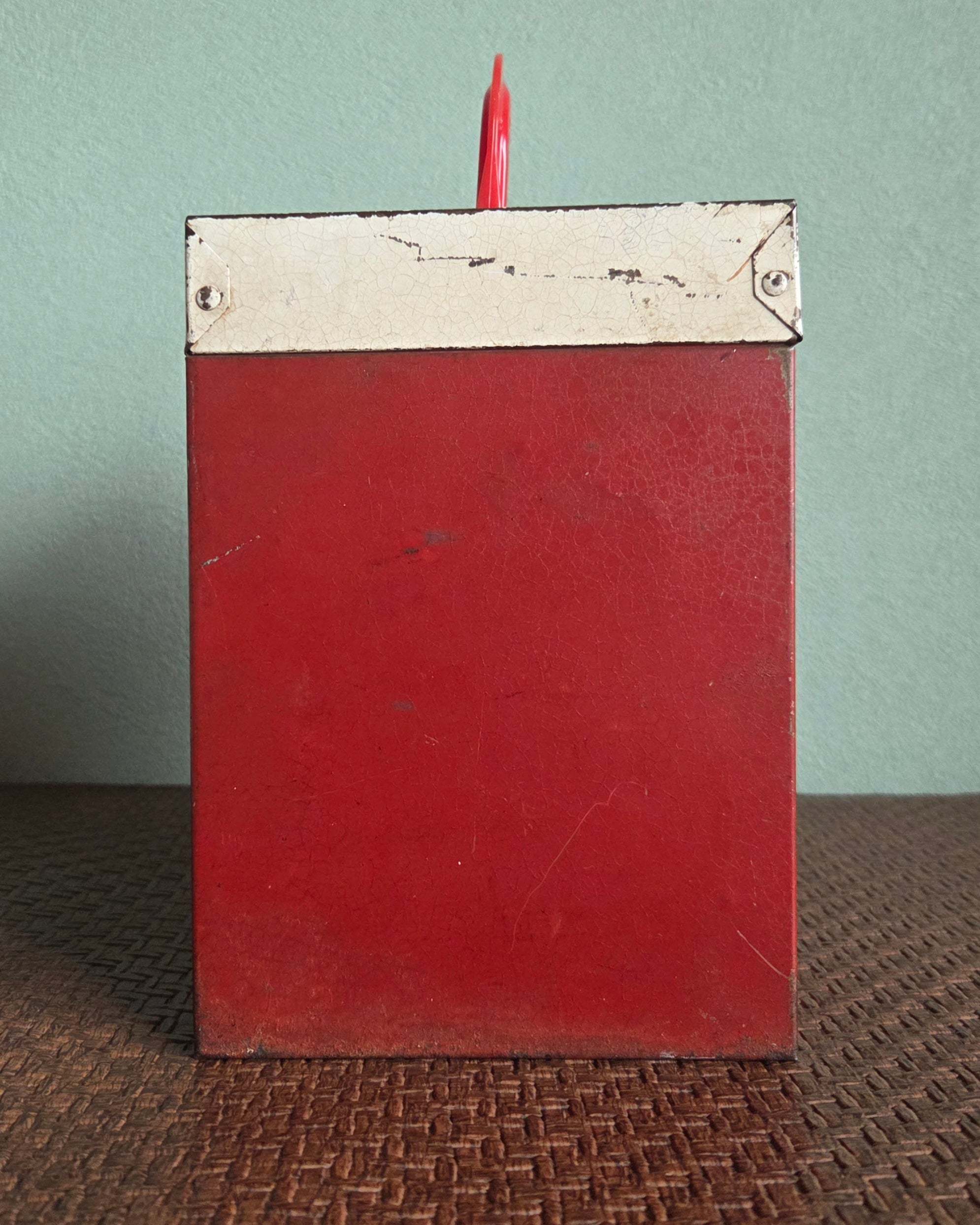 Vintage 45RPM Record Strage Metal Box 2-Tone