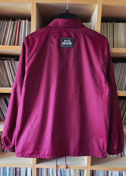 1st St. RECORDS ORIGINAL NYLON COACH JACKET Burgundy