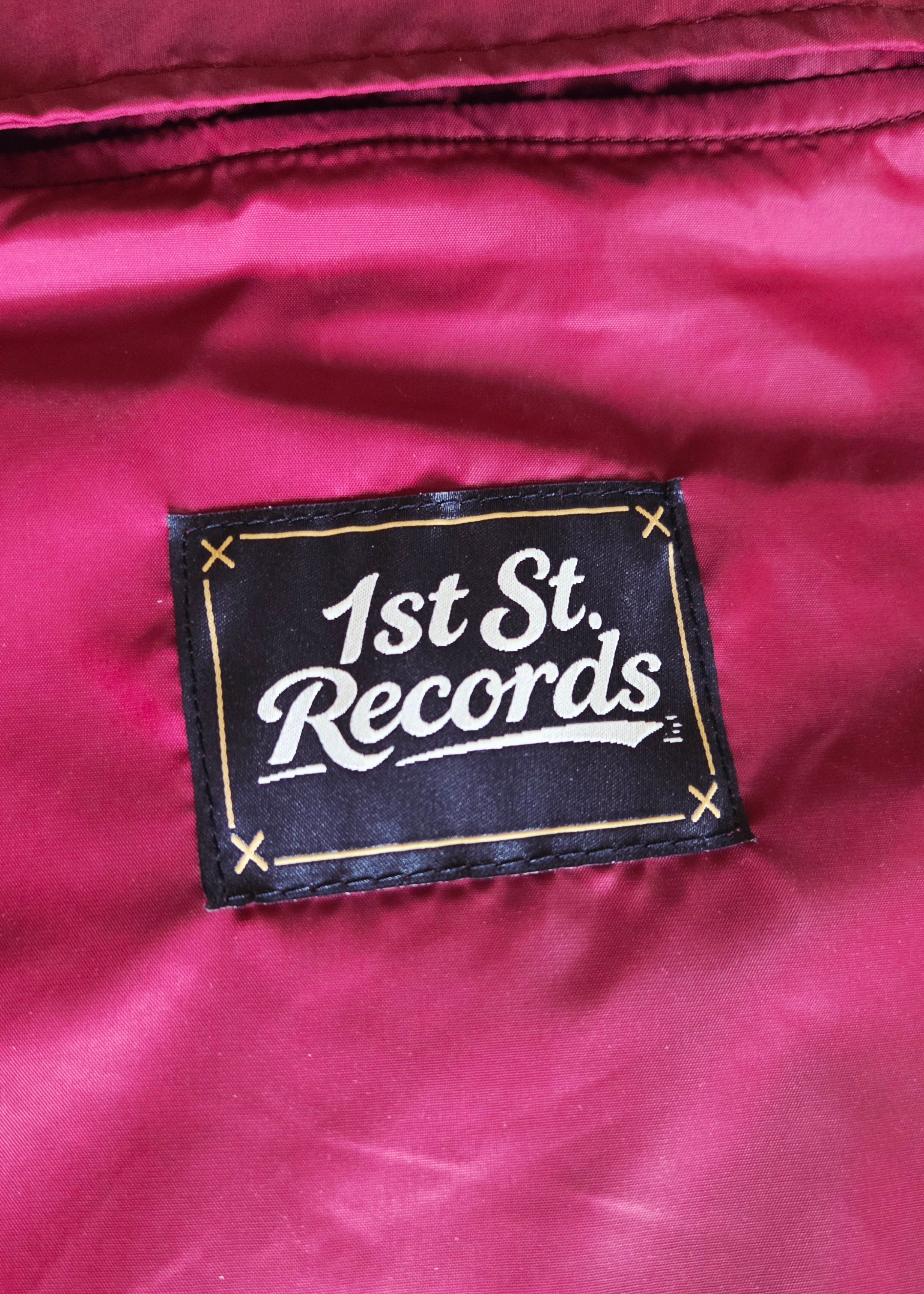 1st St. RECORDS ORIGINAL NYLON COACH JACKET Burgundy