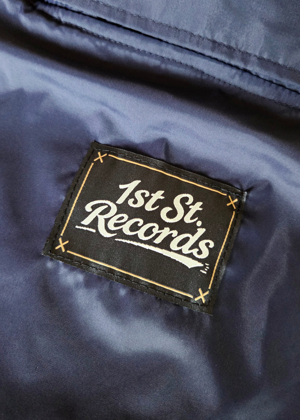 1st St. RECORDS ORIGINAL NYLON COACH JACKET NAVY