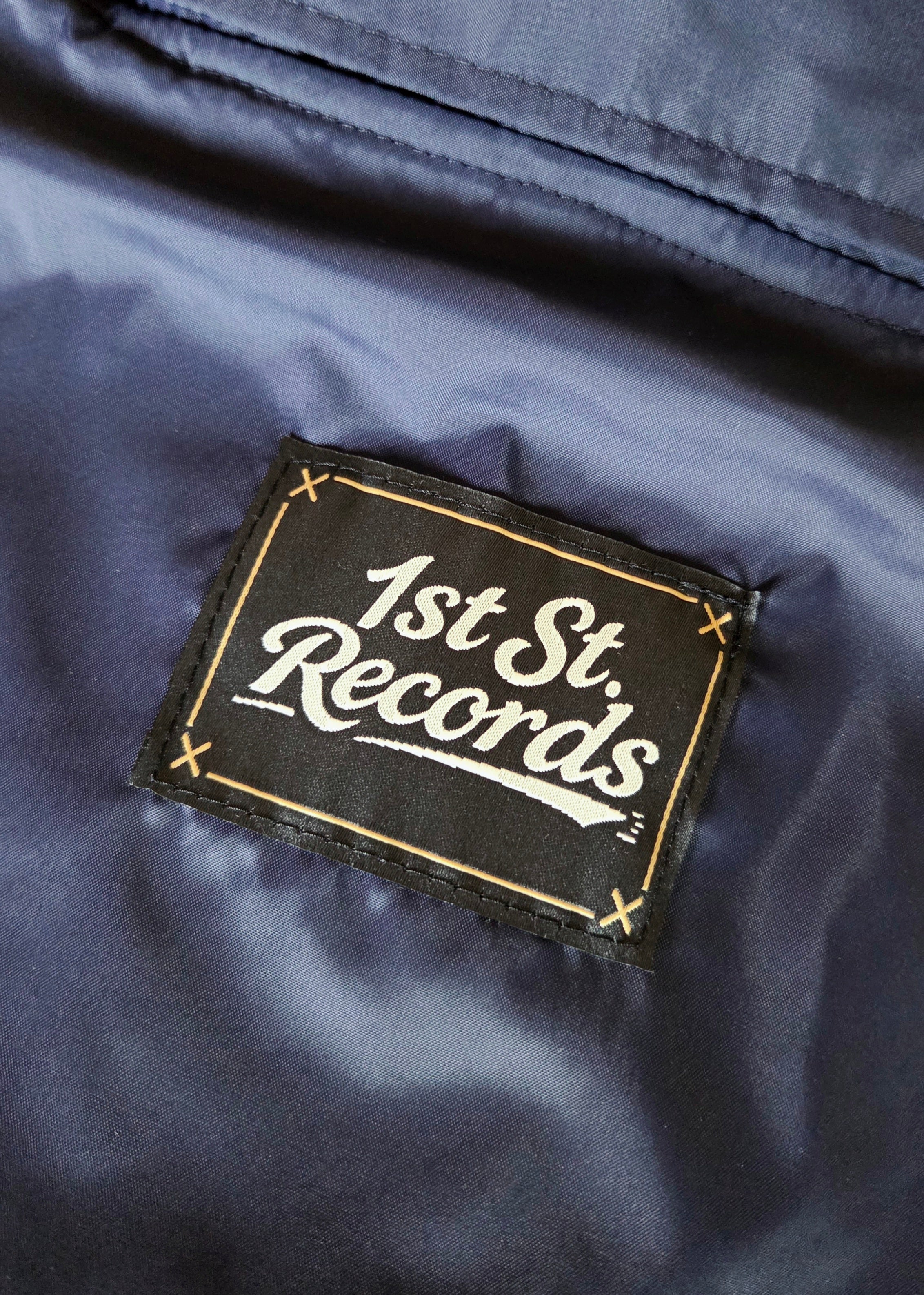 1st St. RECORDS ORIGINAL NYLON COACH JACKET NAVY