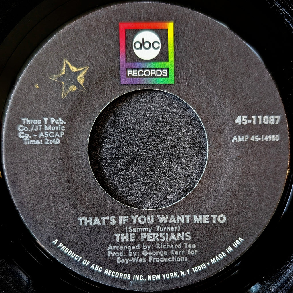 The Persians—too proud/if you want me.