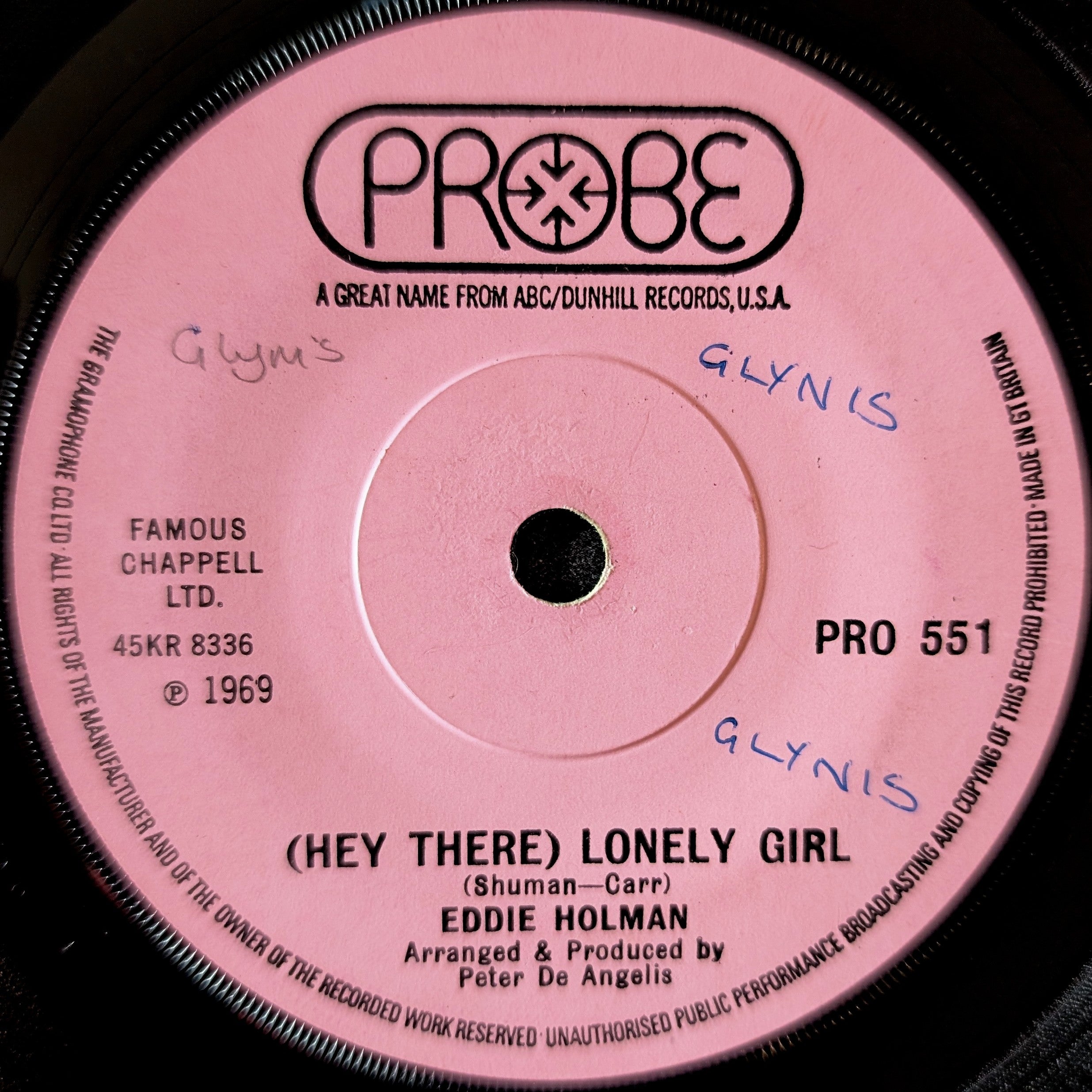 Eddie Holman-(Hey there)Lonely girl/It's all in the game