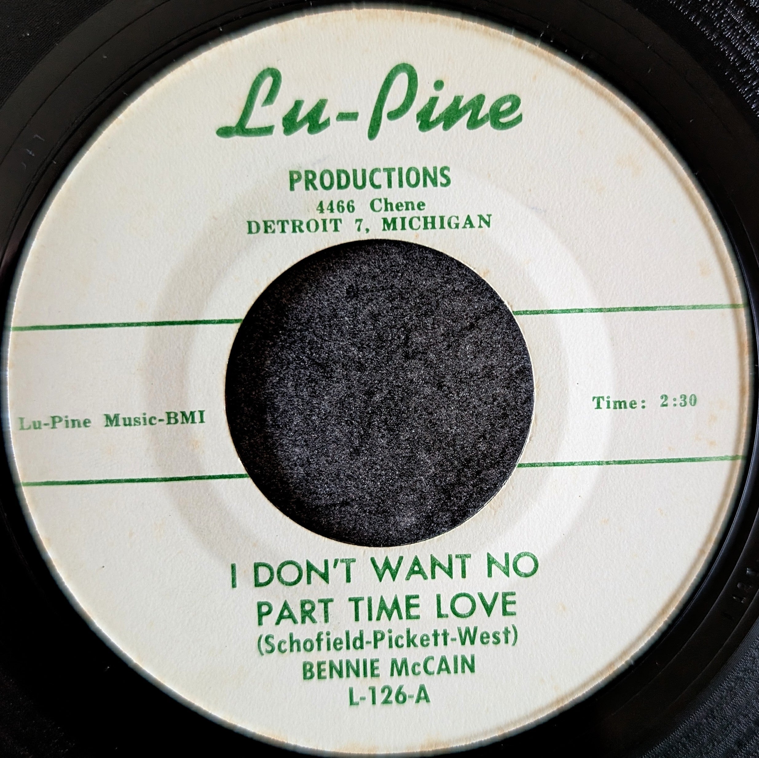 Bennie McCain - I Don't Want No Part Time Love / You're On My Mind