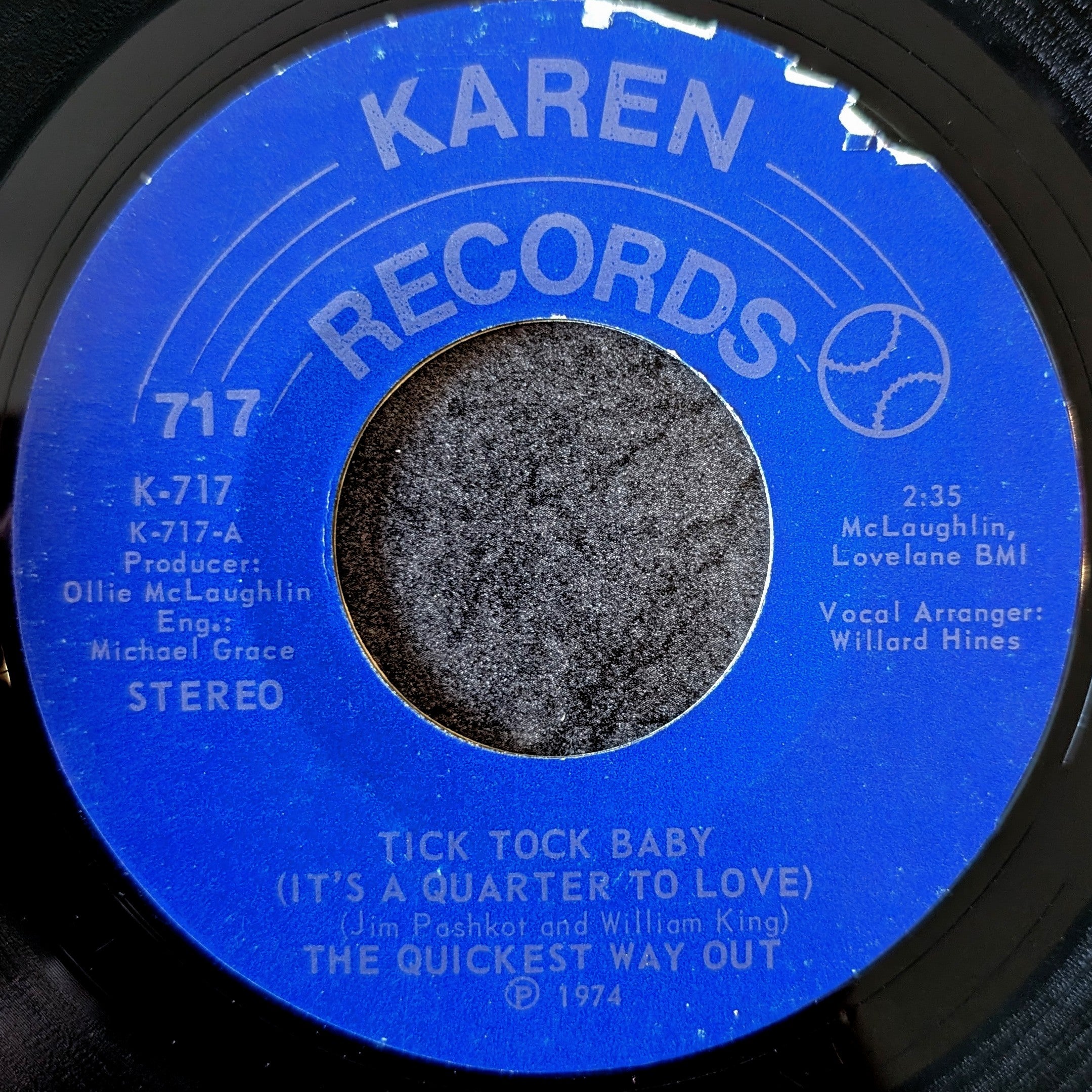 The Quickest way out-Tick tock baby(It's a quarter to love)/Hello Stranger