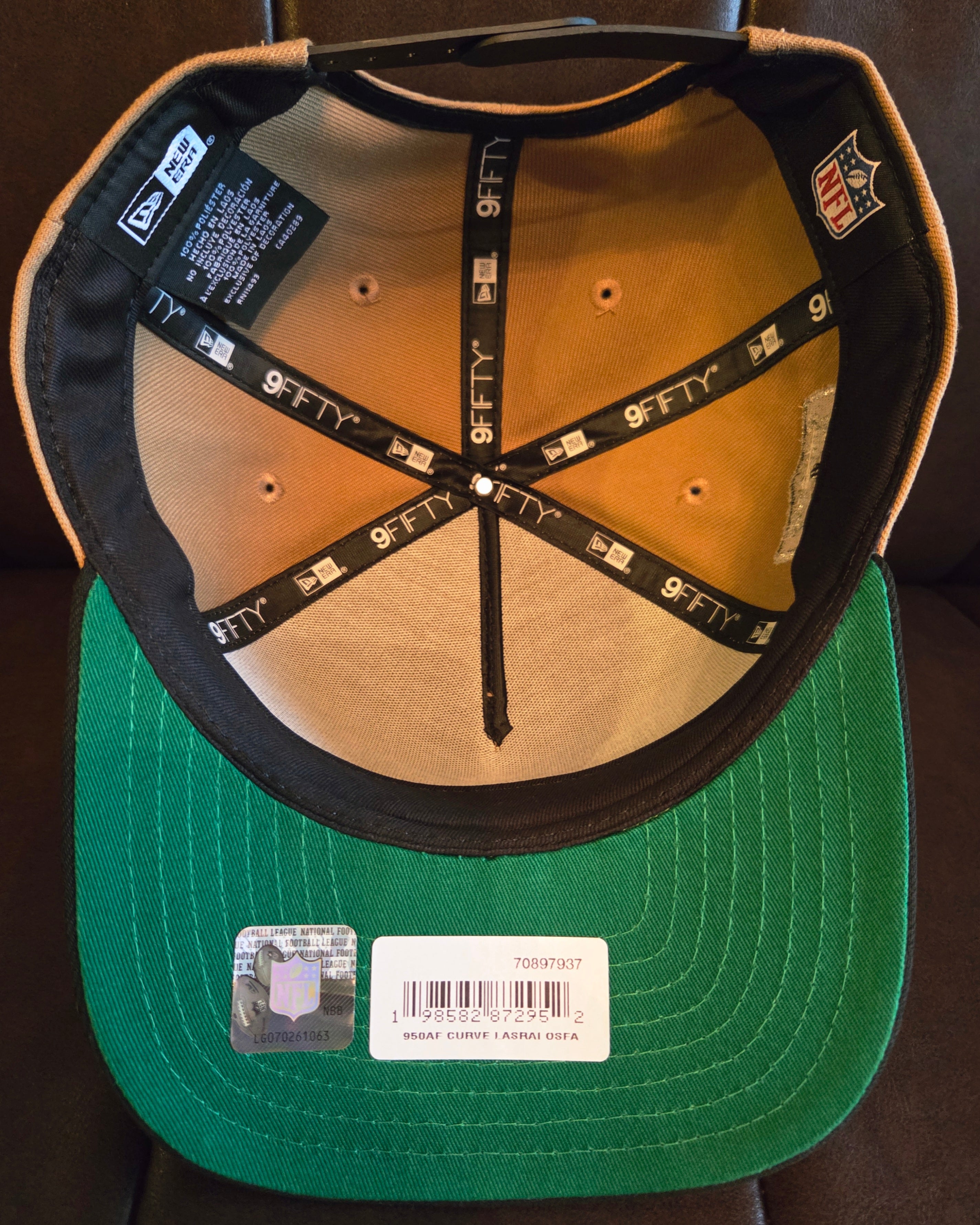 Las Vegas Raiders Khaki Black 2 Tone Team Shield SP 9Fifty A-Frame Snapback
