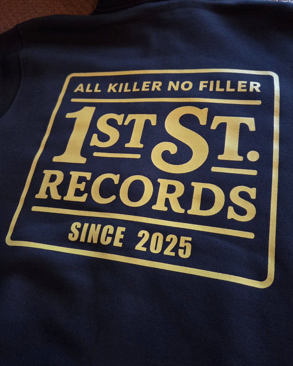 1st st. Records Original Hoodie Navy
