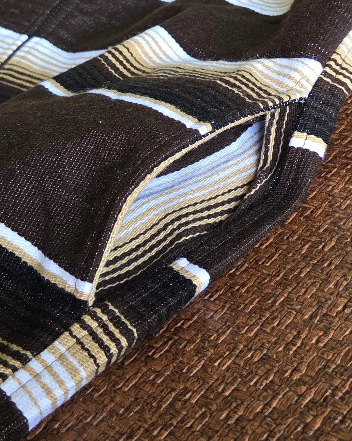 Sarape Bomber Jacket-White,Cream & Chocolate