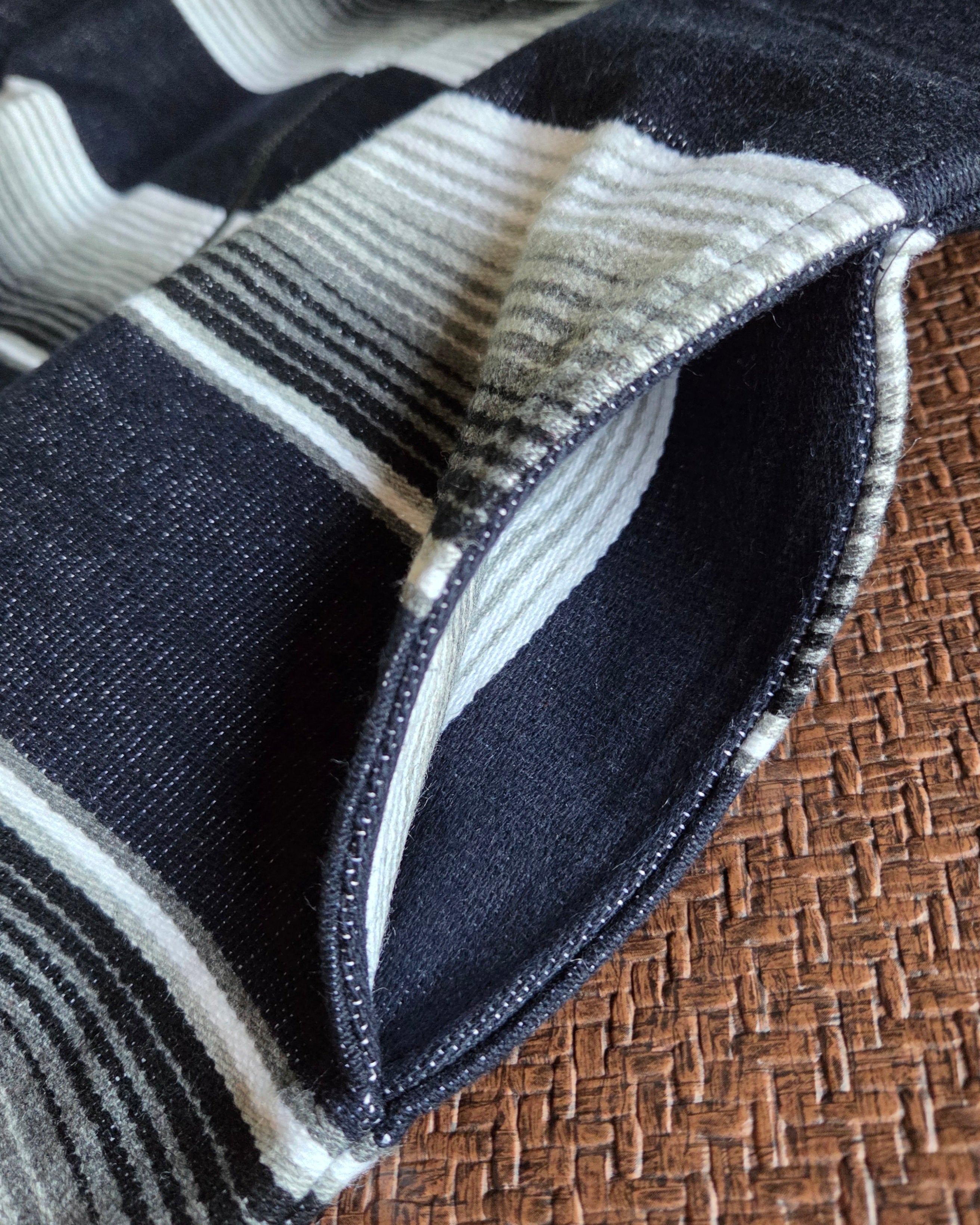 Sarape Bomber Jacket-Navy,White & Gray