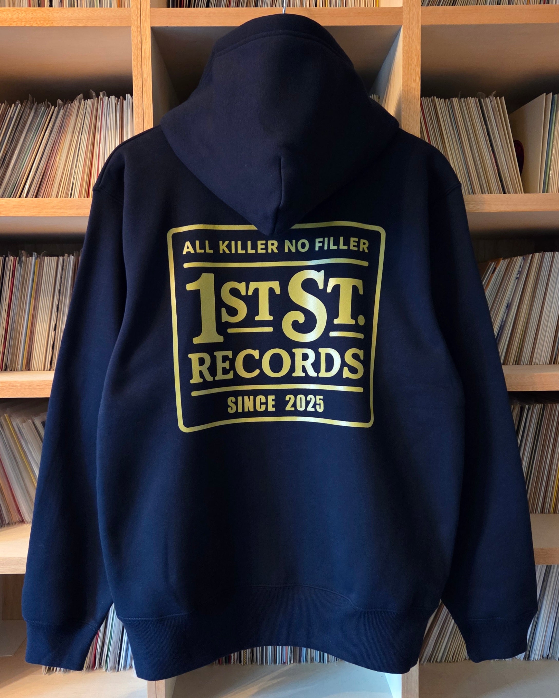 1st st. Records Original Hoodie Navy