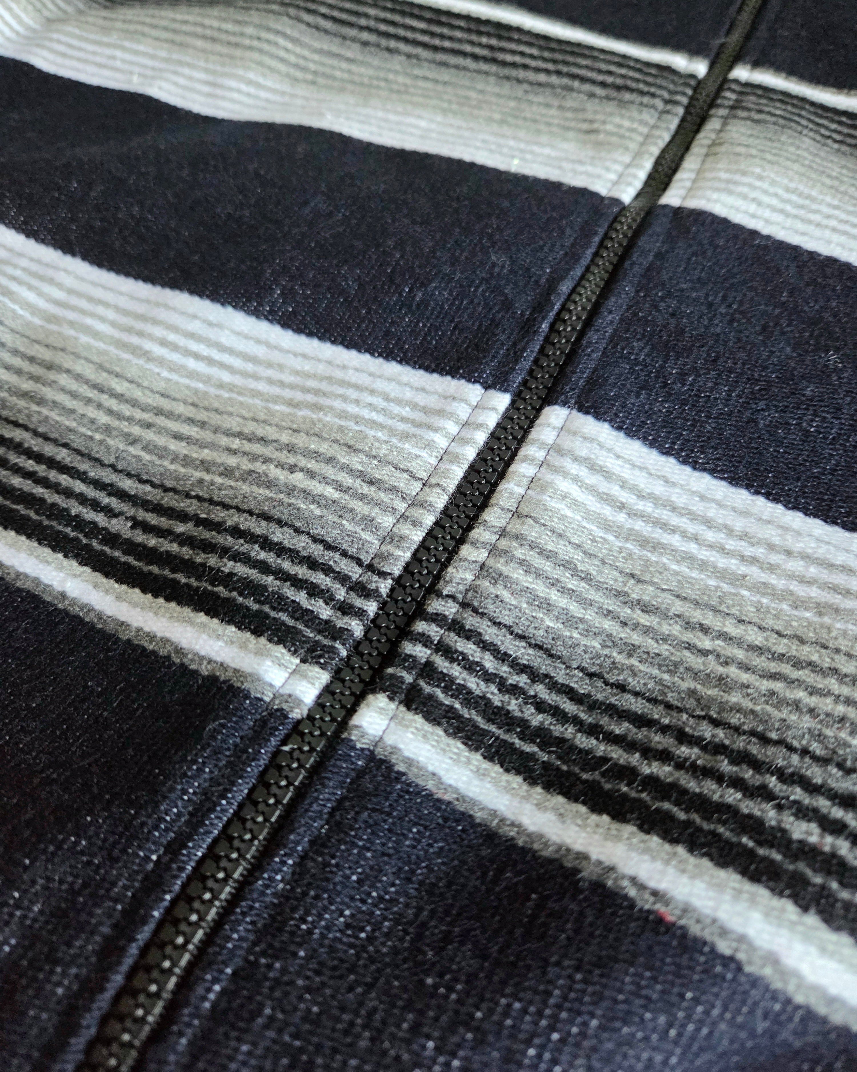 Sarape Bomber Jacket-Navy,White & Gray