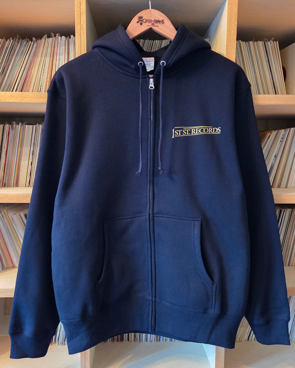 1st st. Records Original Hoodie Navy