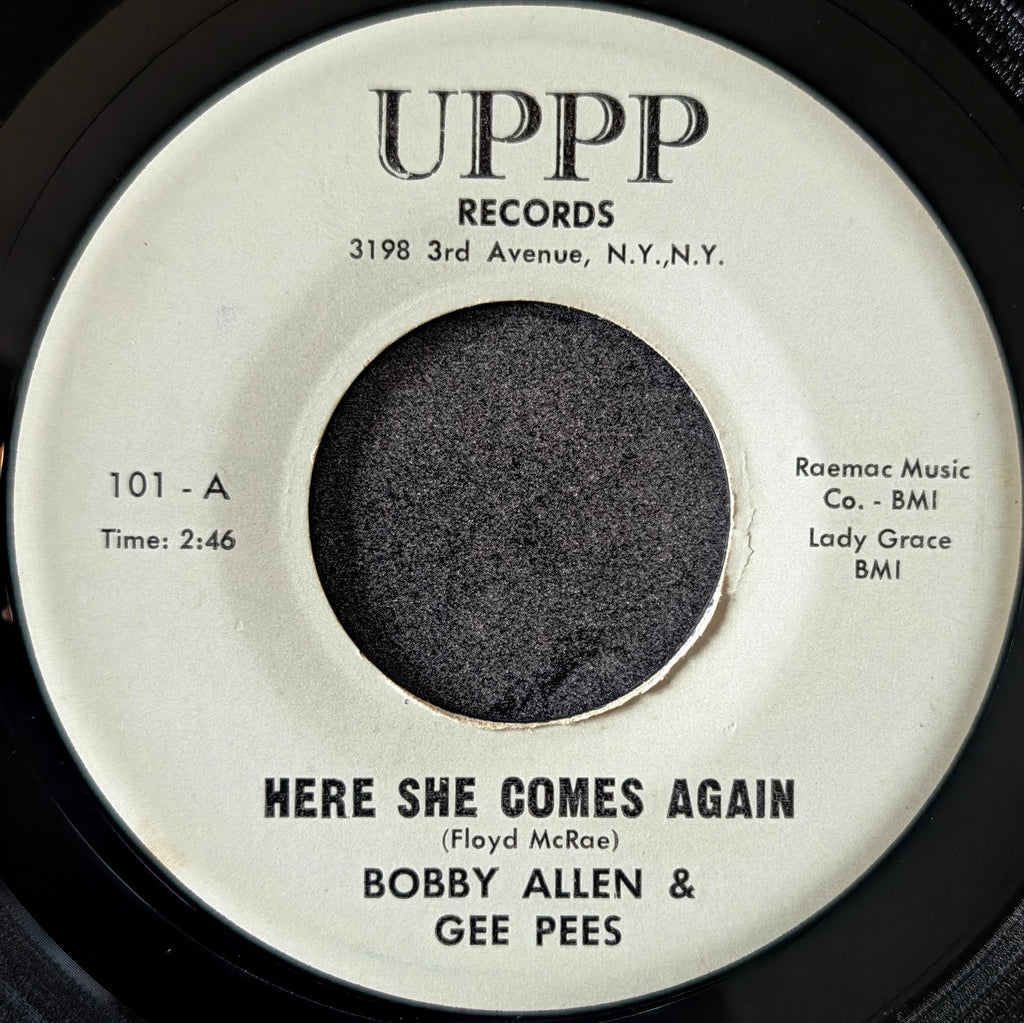 Bobby Allen & The Gee pees-Here she comes again/The ya ya song